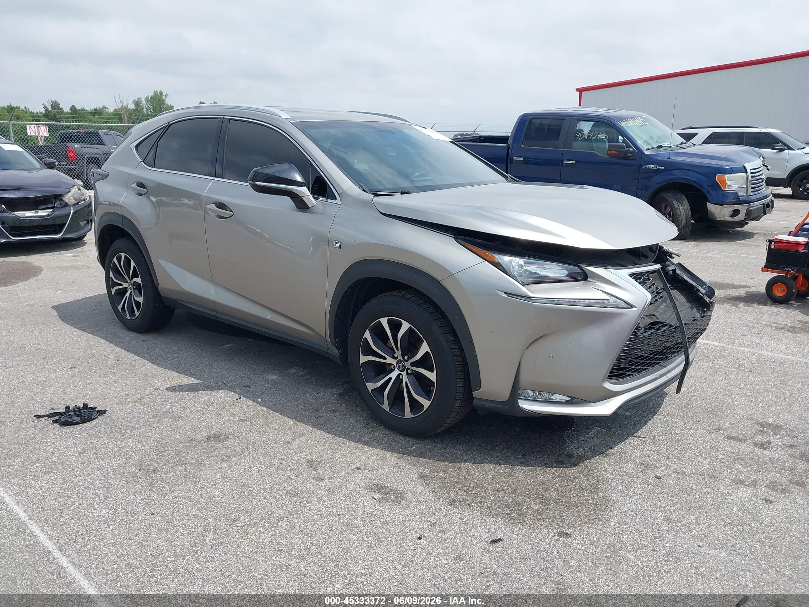 2015 Lexus NX F Sport, VIN JTJBARBZ5F2022625 — Front end