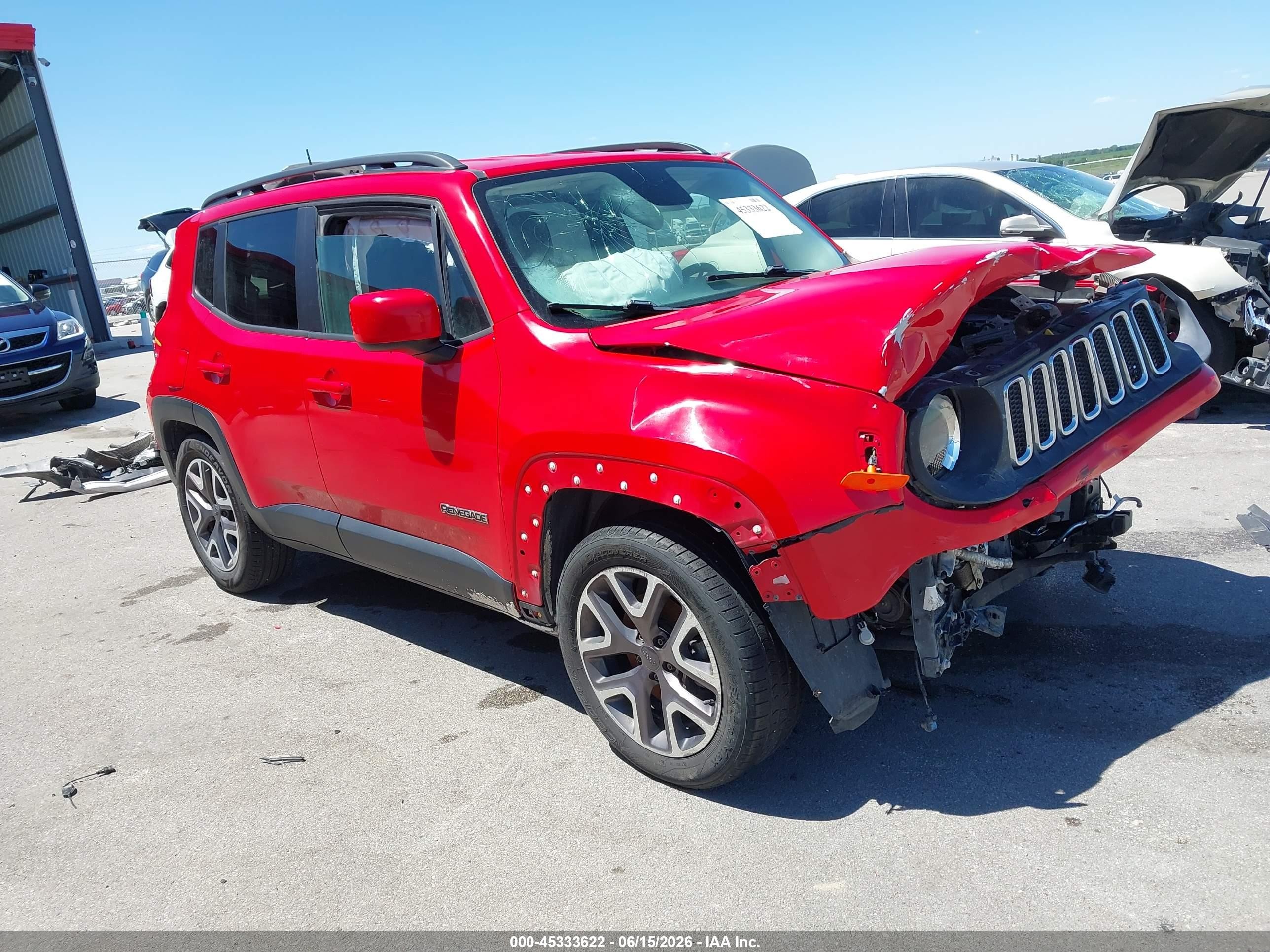 2015 Jeep Renegade Latitude, VIN ZACCJABT7FPC01100 — Front end