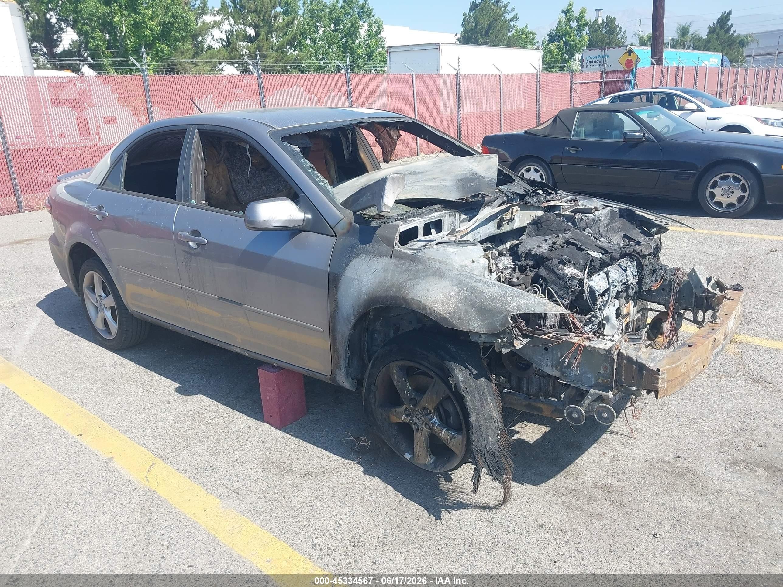2008 Mazda 6 S Sport VE, VIN 1YVHP80D685M21665 — Engine fire