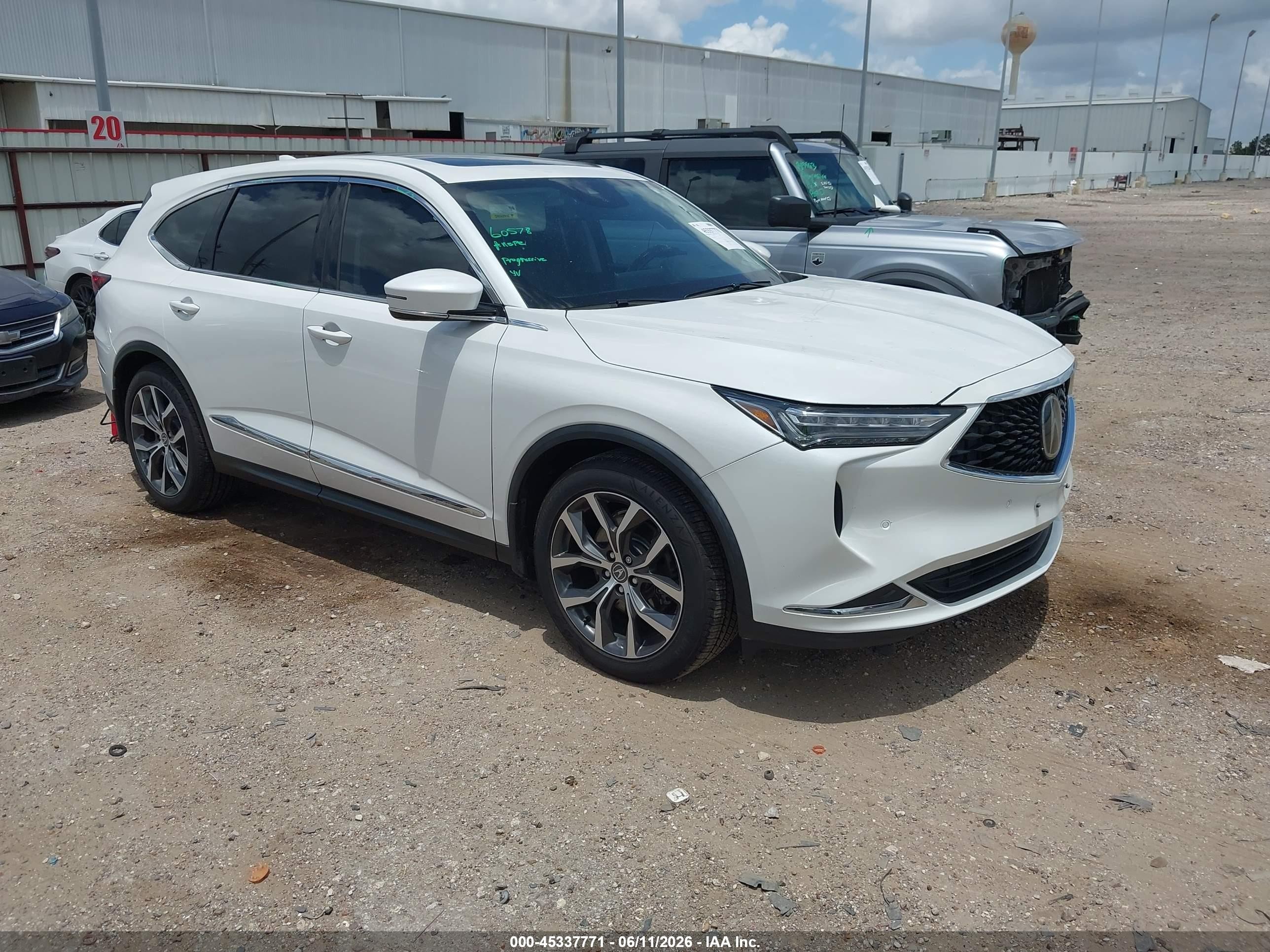 2022 Acura MDX Technology, VIN 5J8YD9H49NL007524 — Hail