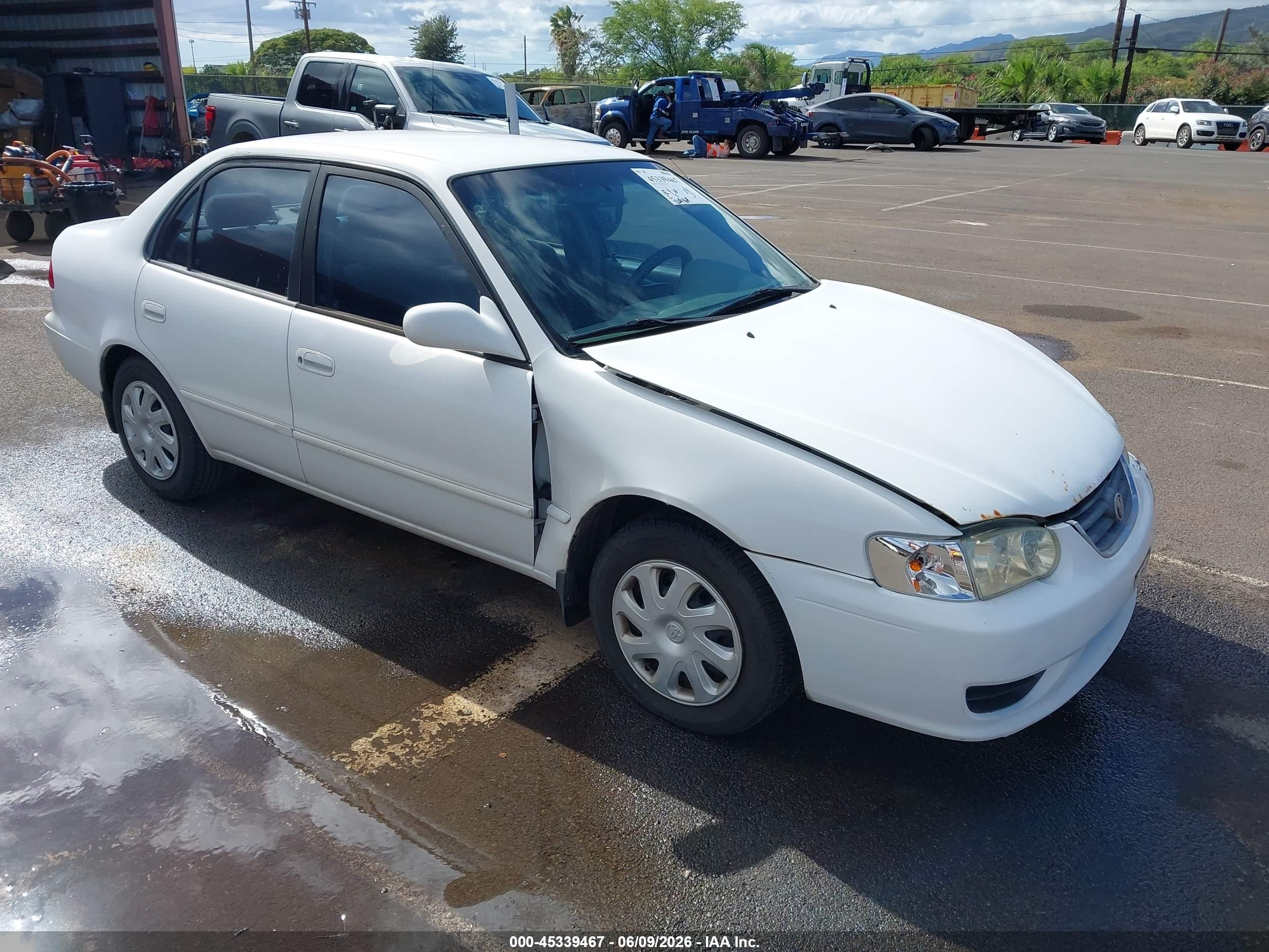 2002 Toyota Corolla CE, VIN 1NXBR12E12Z565619 — Front end