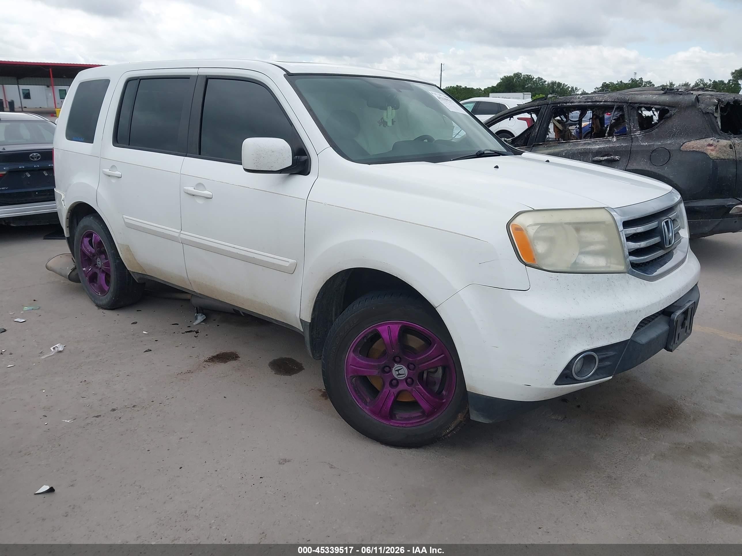 2013 Honda Pilot EX-L, VIN 5FNYF3H51DB013656 — Side