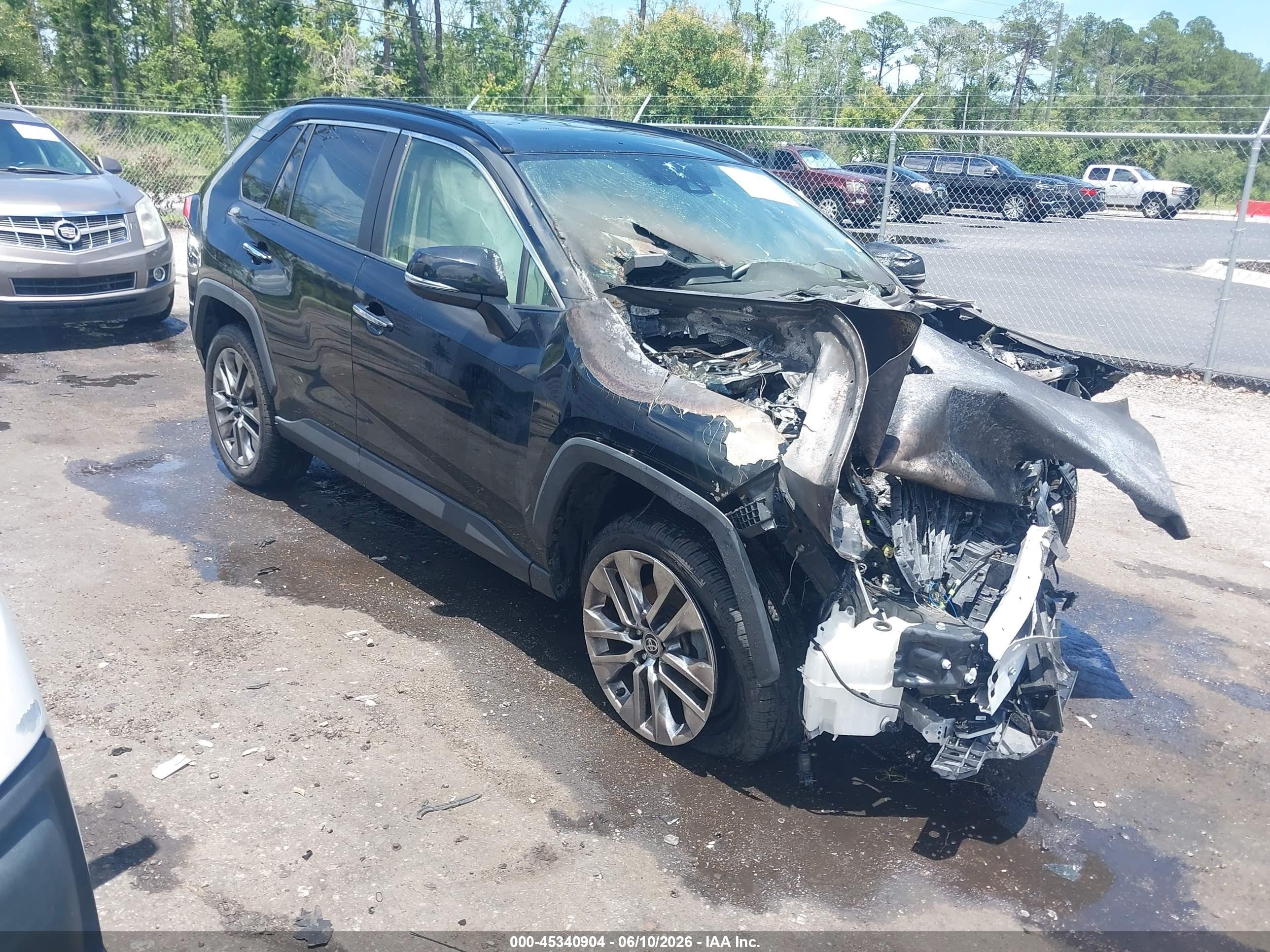 2020 Toyota RAV4 Limited, VIN JTMY1RFV9LD054823 — Engine fire
