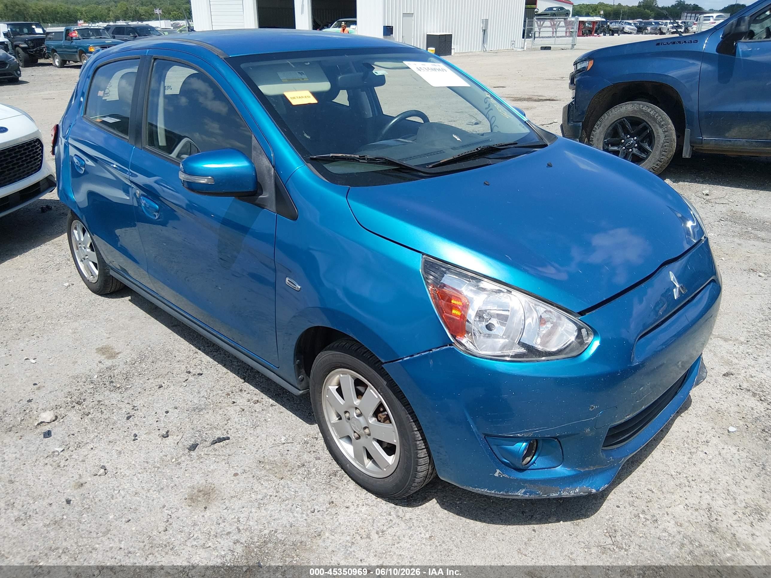 2015 Mitsubishi Mirage ES, VIN ML32A4HJ6FH038386 — Rear end
