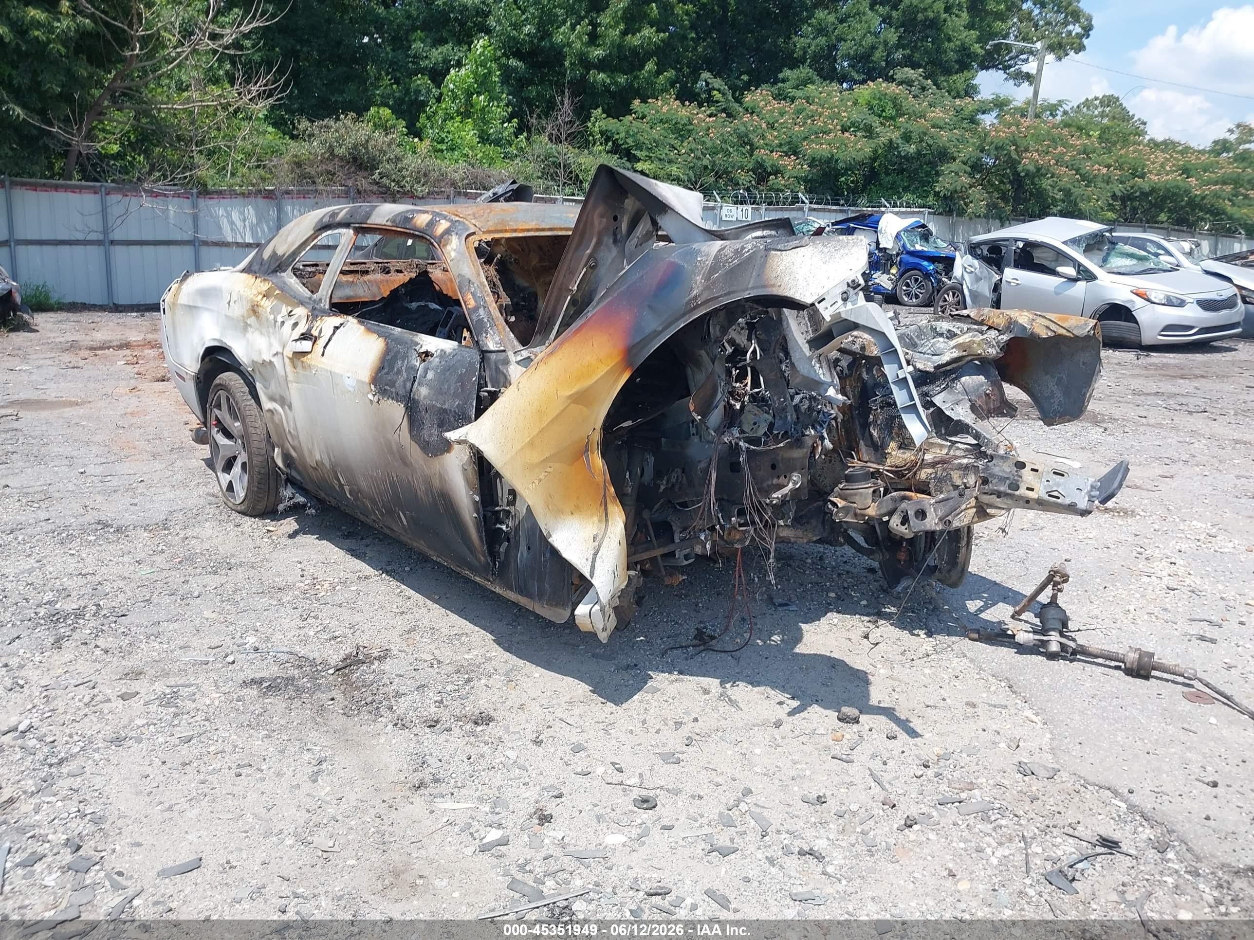 2015 Dodge Challenger R/T Plus, VIN 2C3CDZBT0FH708772 — Engine fire