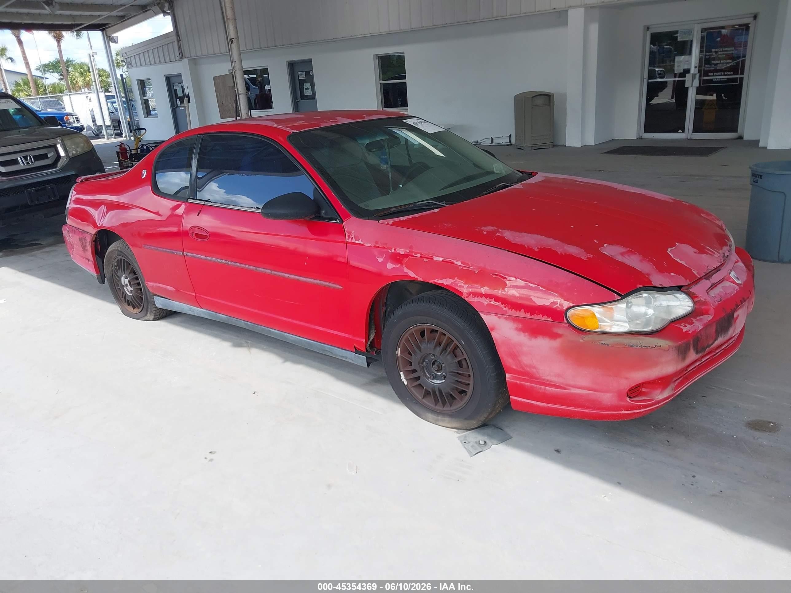 2002 Chevrolet Monte Carlo LS, VIN 2G1WW12E629130017 — Normal wear