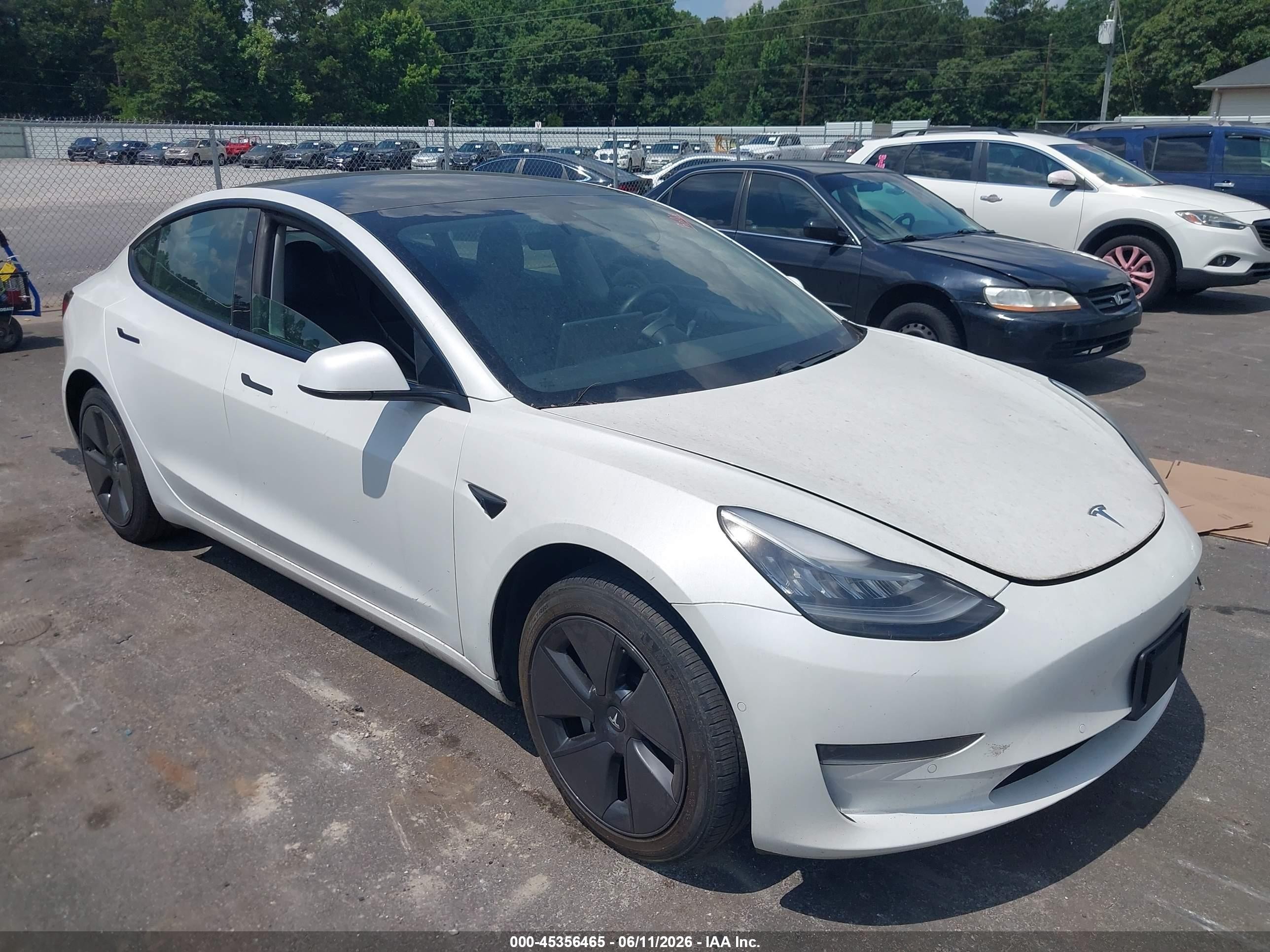 2021 Tesla Model 3 Standard Range Plus, VIN 5YJ3E1EA1MF854217 — Repossession