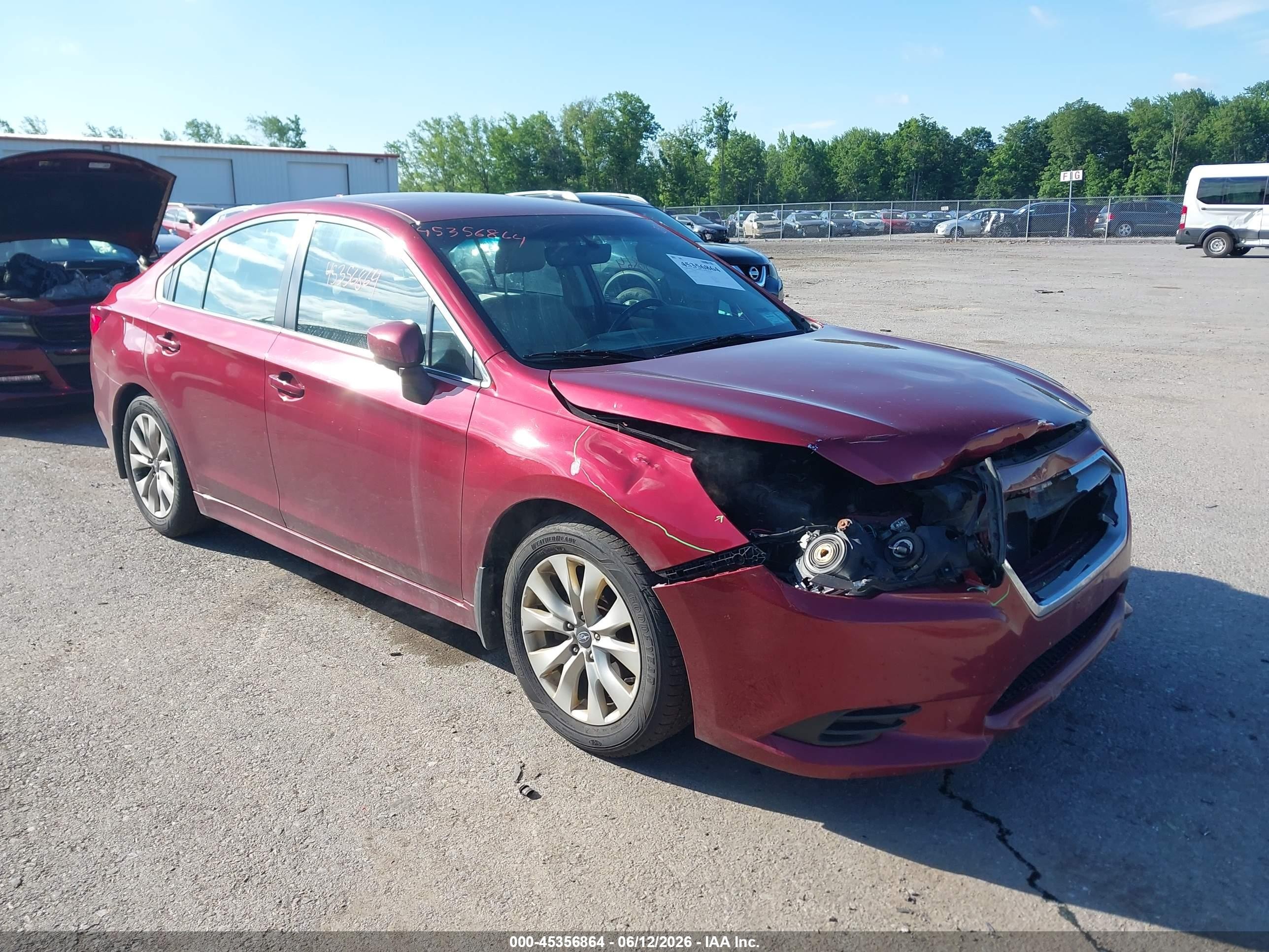 2017 Subaru Legacy Premium, VIN 4S3BNAC68H3033810 — Front end