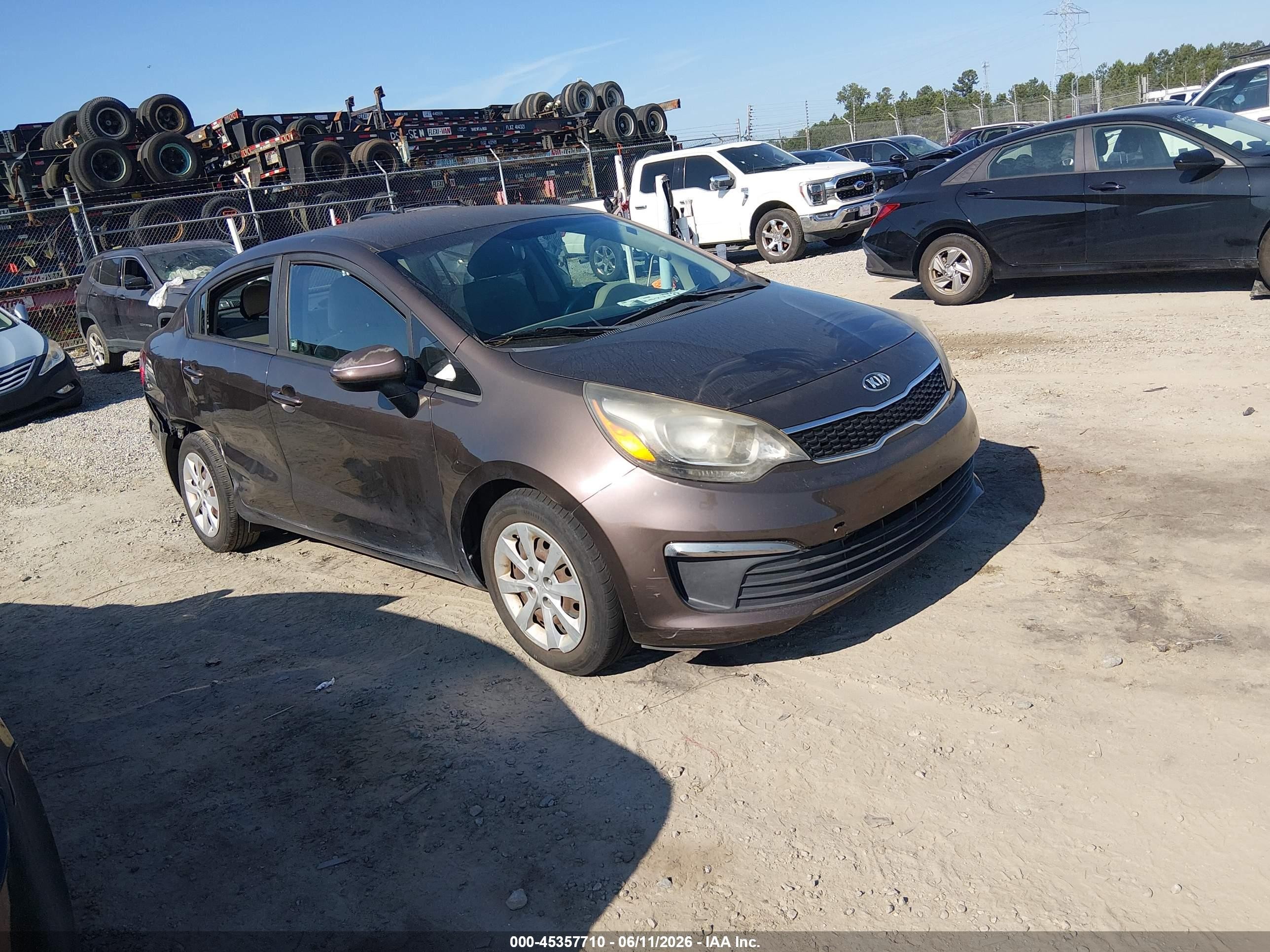 2016 Kia Rio EX, VIN KNADN4A30G6665276 — Rear end