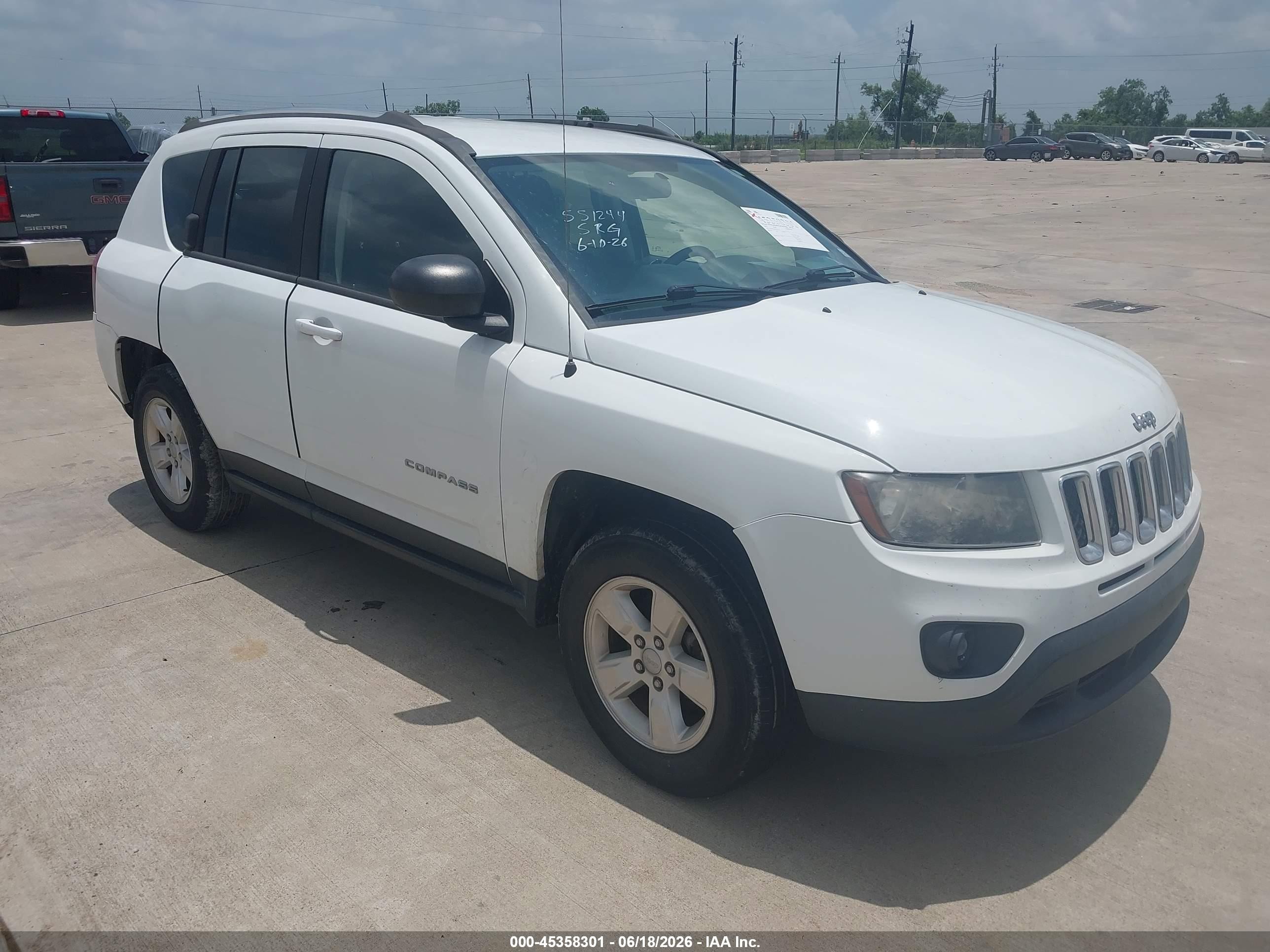 2015 Jeep Compass Sport, VIN 1C4NJCBA4FD273342 — Repossession