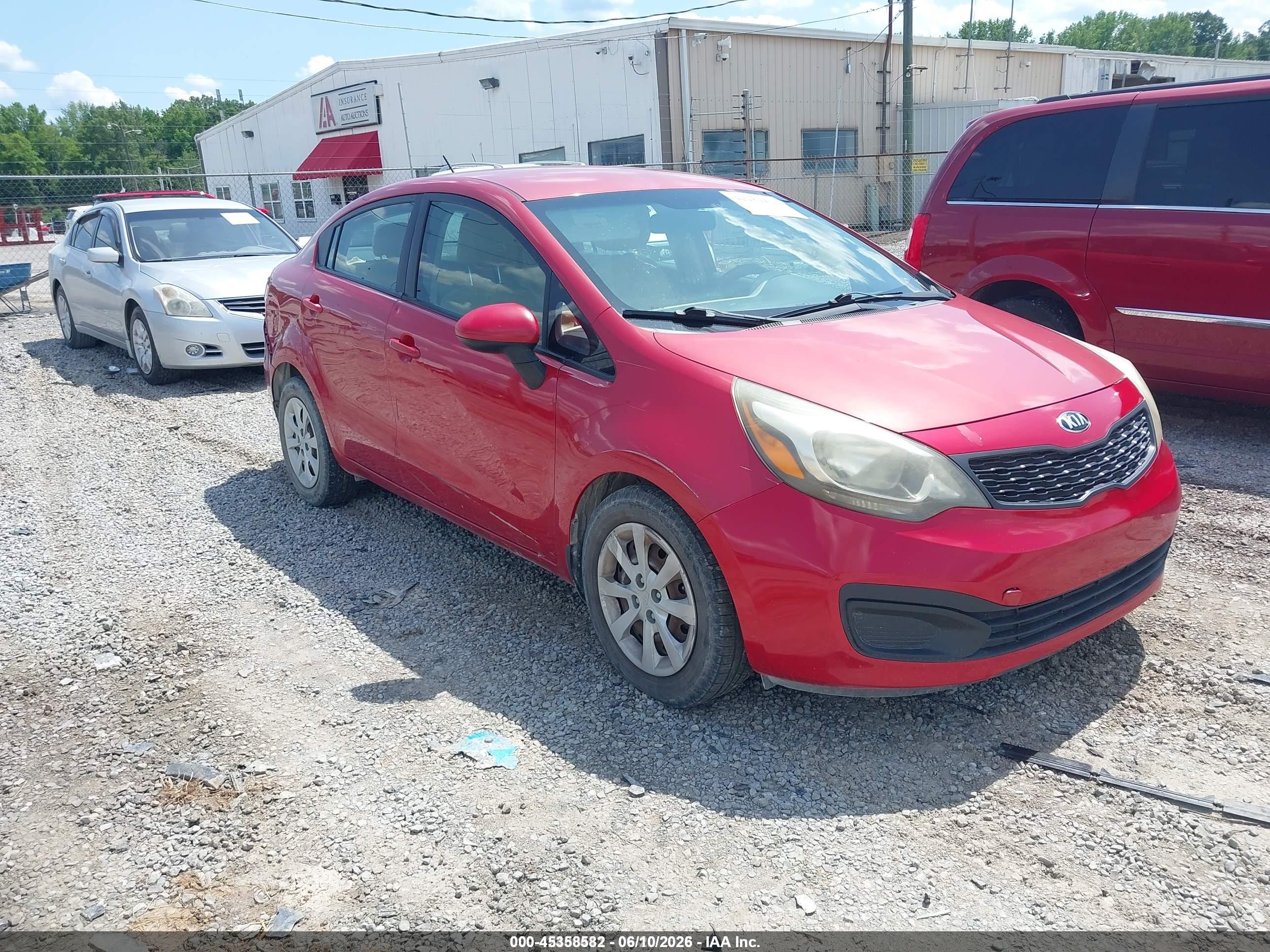 2013 Kia Rio LX, VIN KNADM4A37D6280909 — Rear end