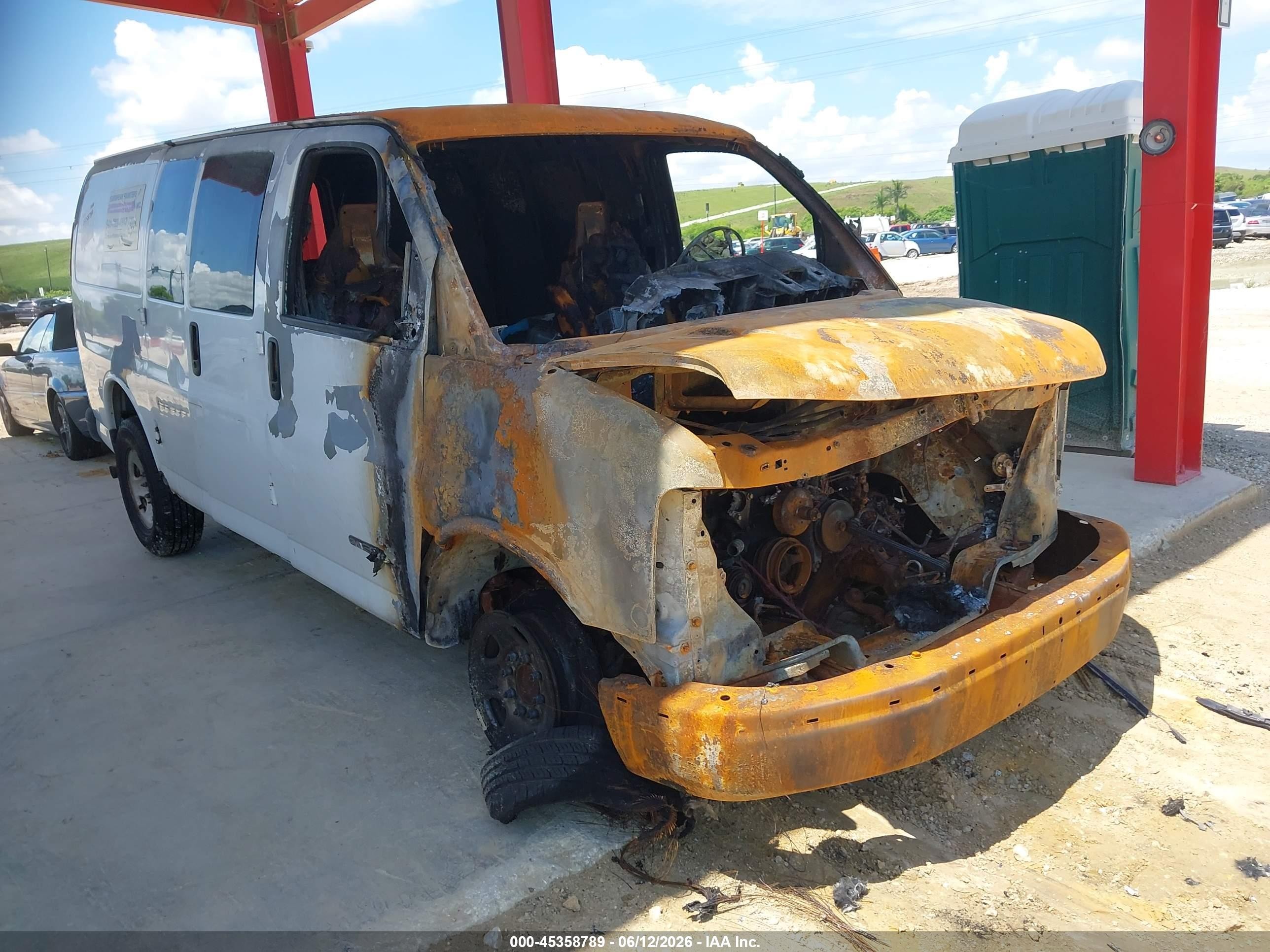 2006 GMC Savana Cargo, VIN 1GTGG25V561203236 — Burn
