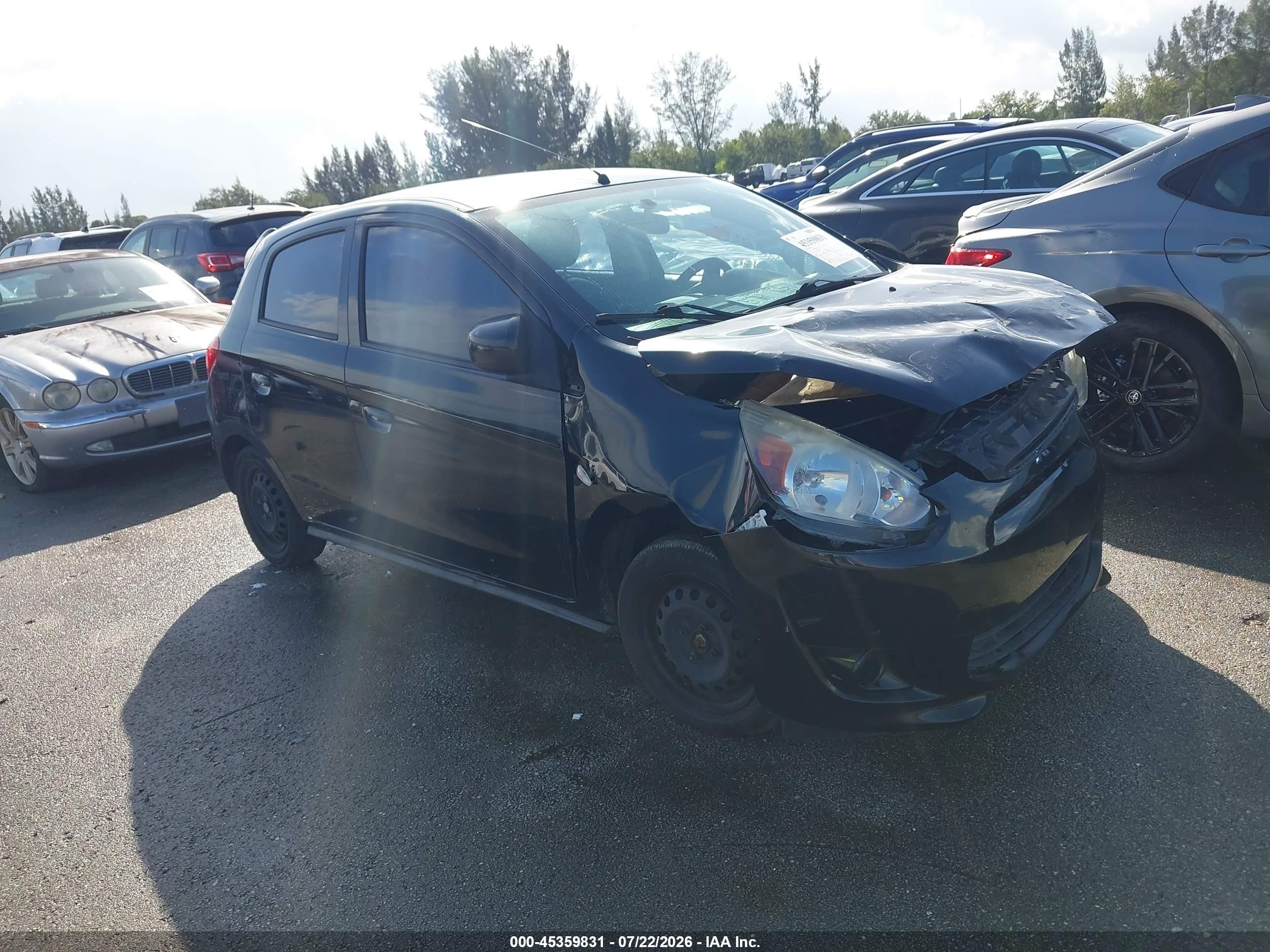 2014 Mitsubishi Mirage DE, VIN ML32A3HJ1EH007328 — Front end
