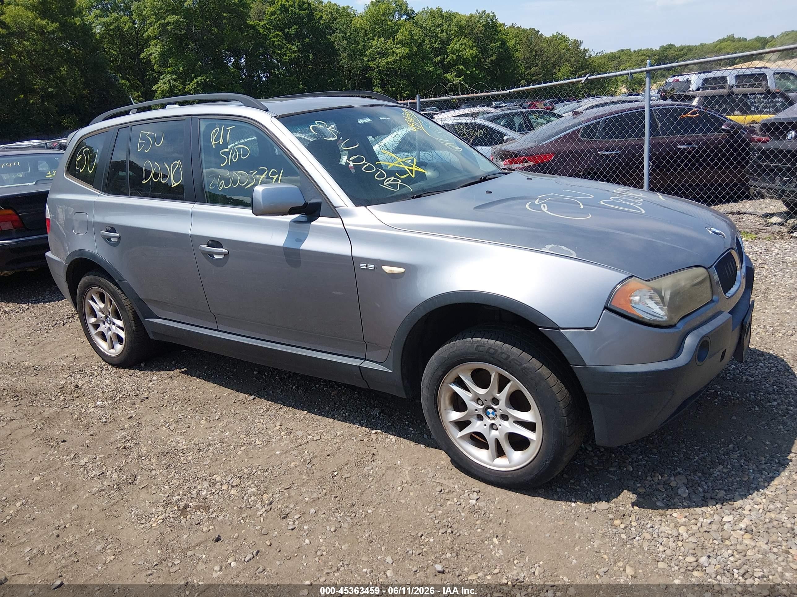 2005 BMW X3 2.5i, VIN WBXPA73465WC51456 — Rear end
