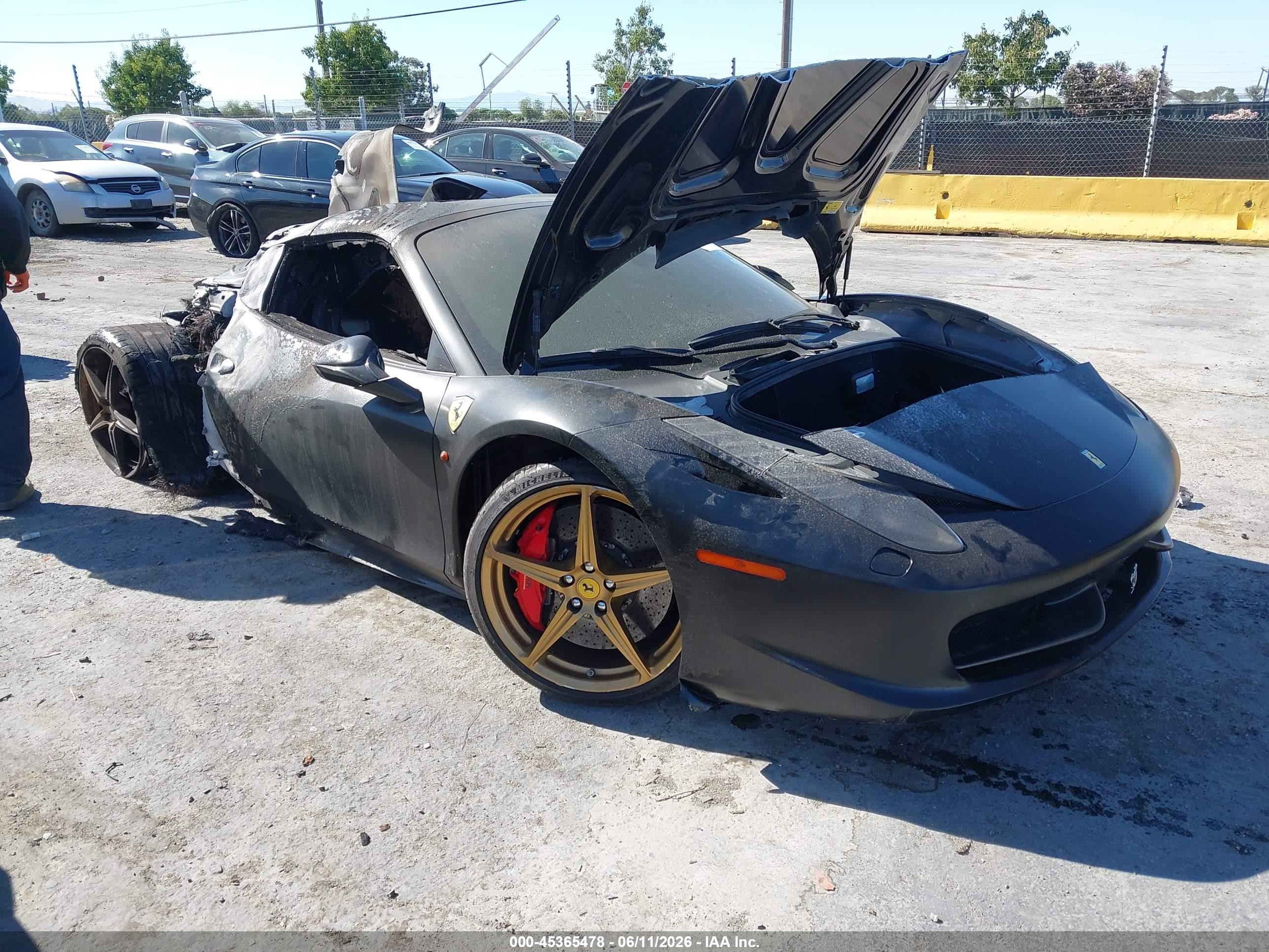 2013 Ferrari 458 Italia, VIN ZFF68NHA6D0190763 — Burn