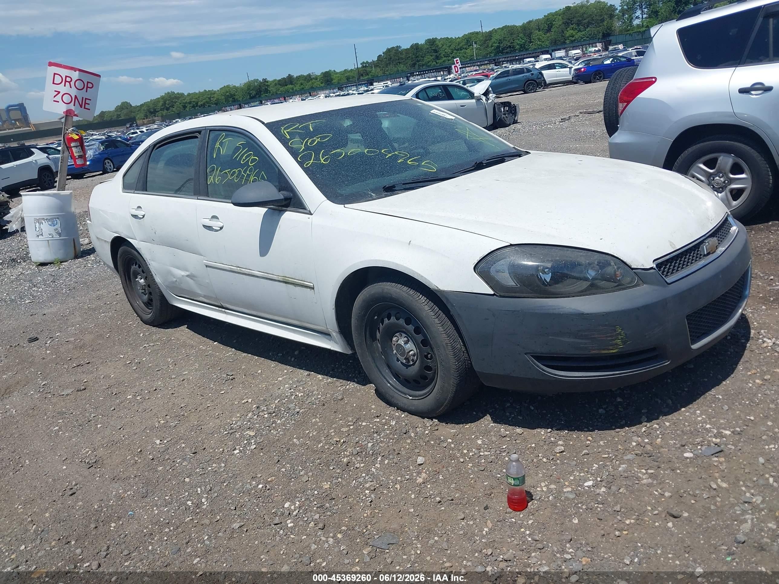2012 Chevrolet Impala Police Police, VIN 2G1WD5E35C1275962 — Front end