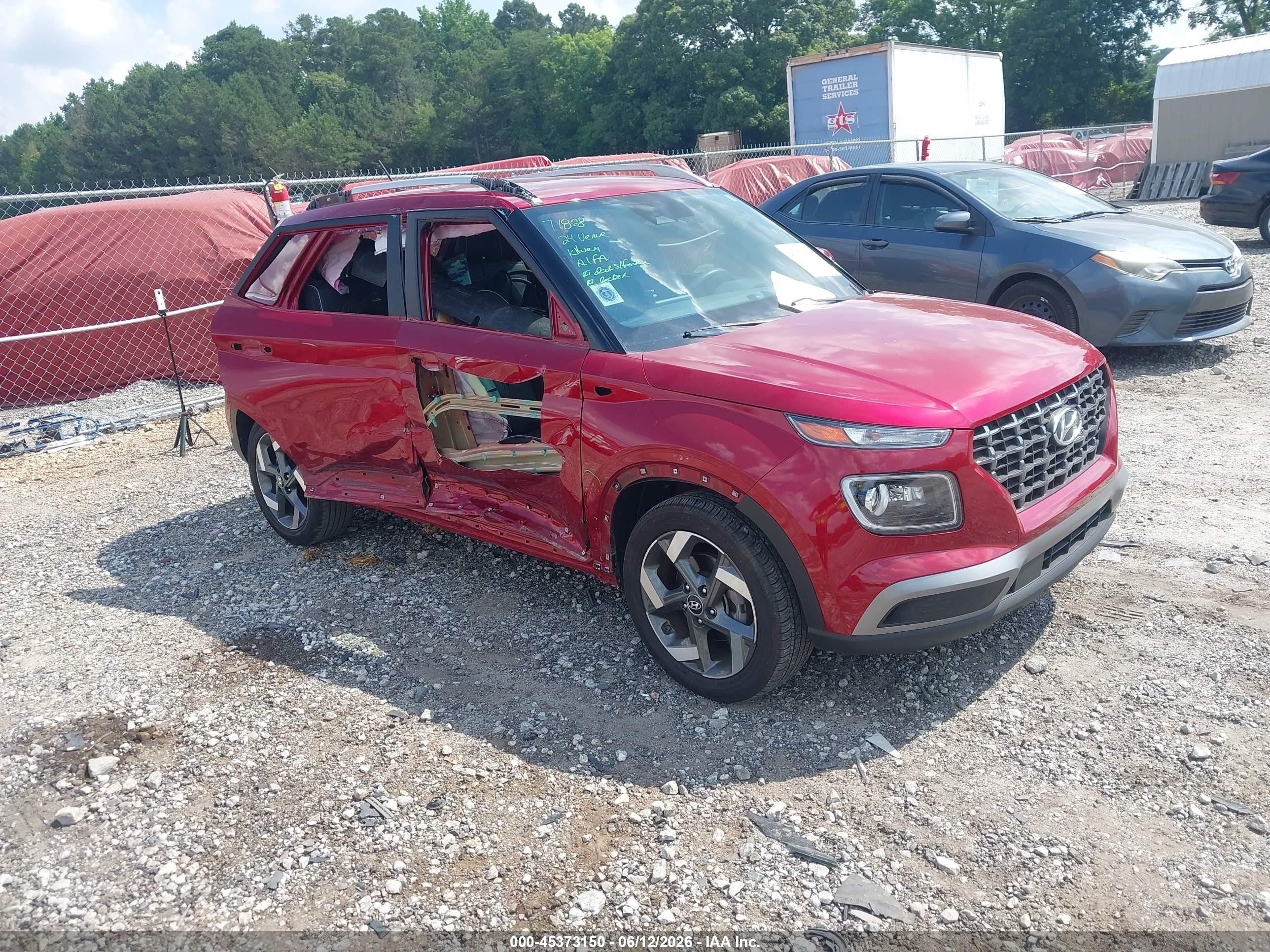 2024 Hyundai Venue SEL, VIN KMHRC8A39RU288124 — Stripped
