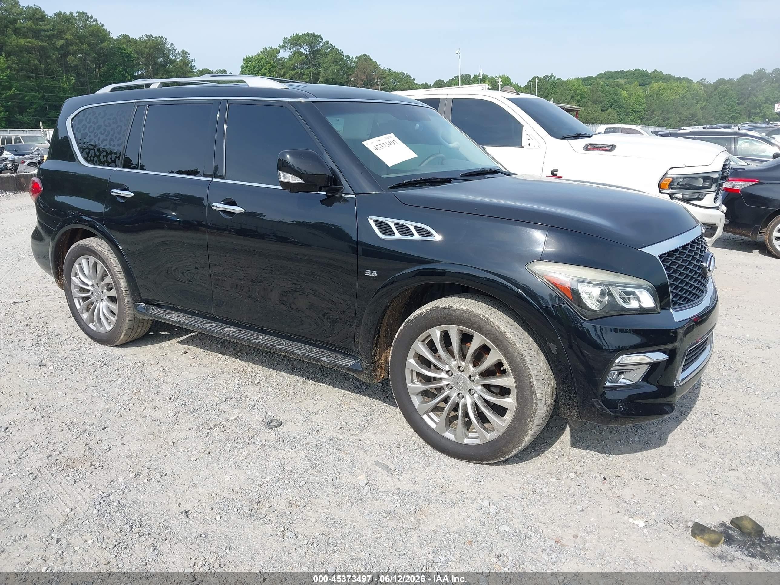 2015 Infiniti QX80, VIN JN8AZ2NC9F9370459 — Side