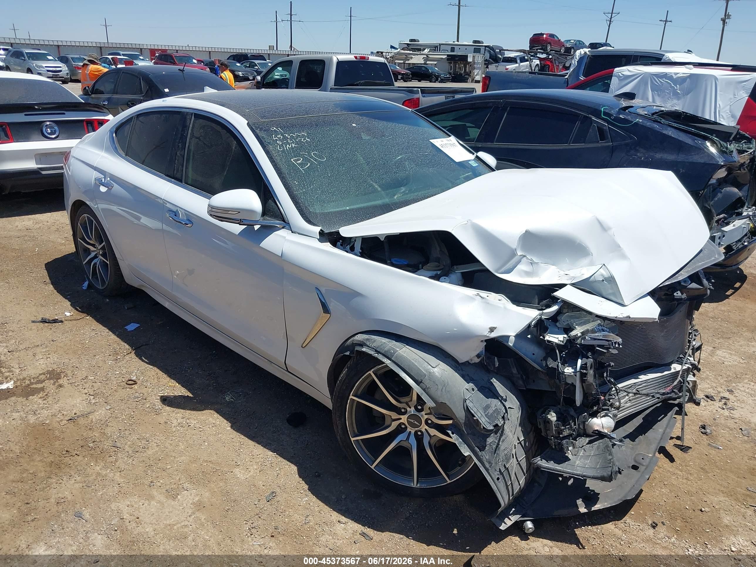 2019 Genesis G70 Advanced, VIN KMTG44LA3KU030489 — Front end