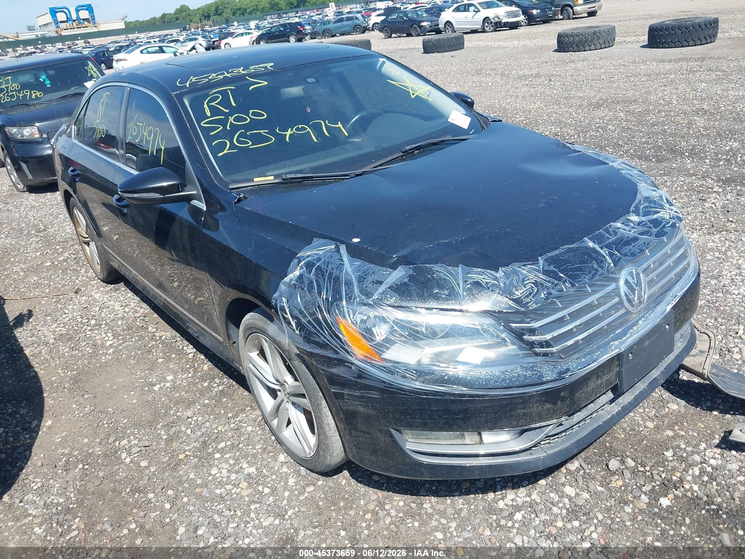 2012 Volkswagen Passat SEL Premium, VIN 1VWCN7A30CC097359 — Water / flood