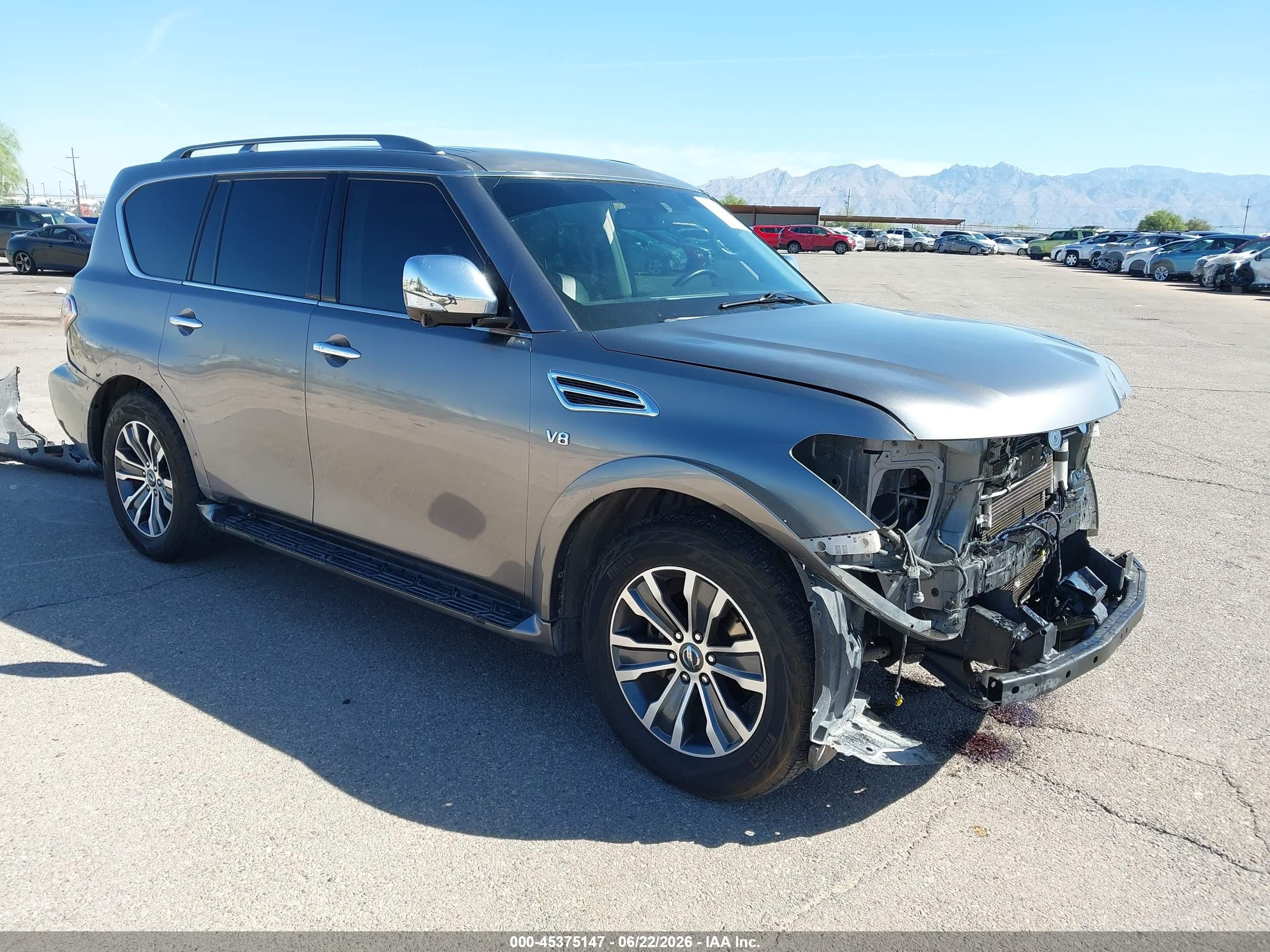 2019 Nissan Armada SV, VIN JN8AY2NDXKX009677 — Front end