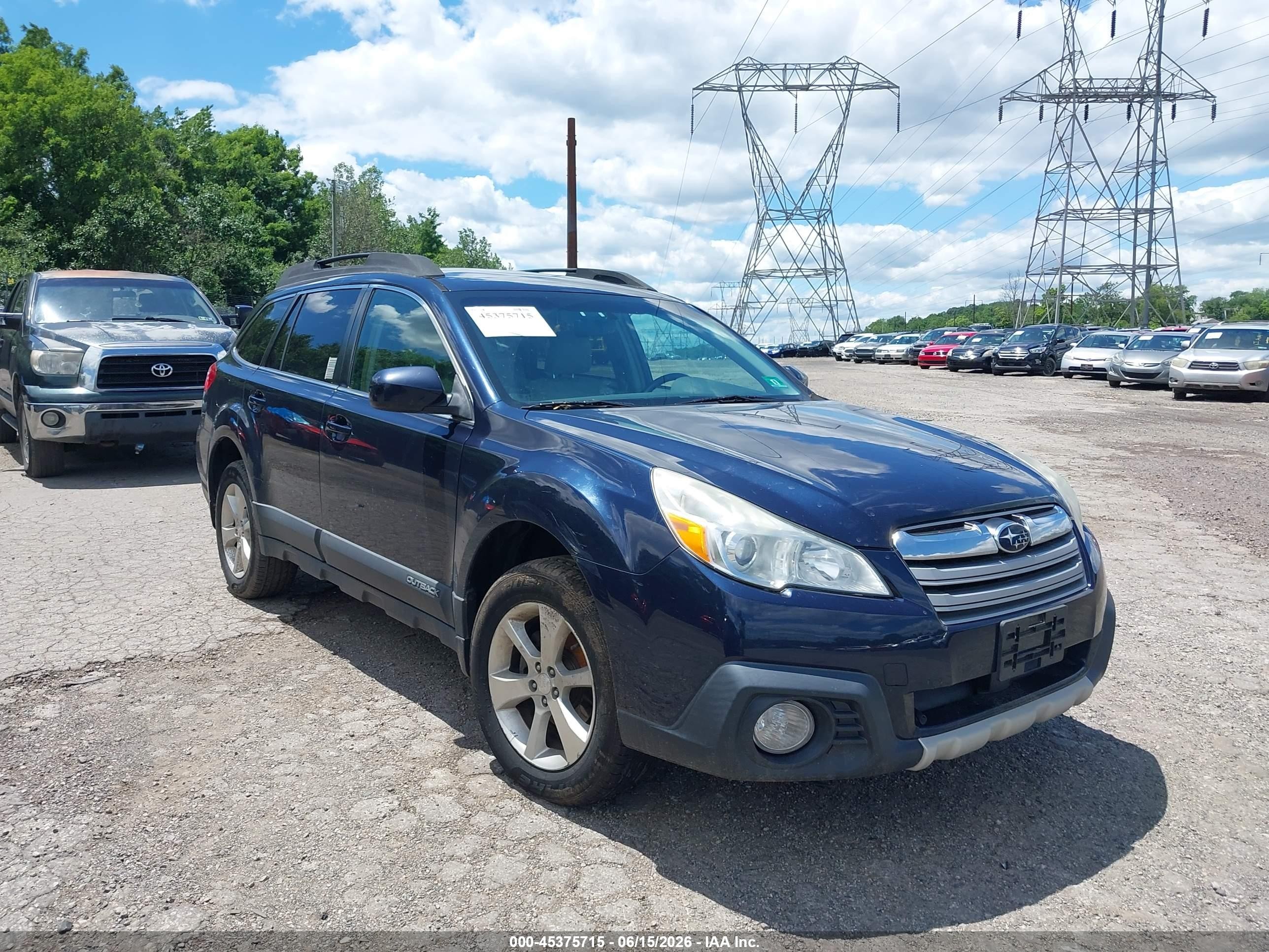 2014 Subaru Outback Limited, VIN 4S4BRBLCXE3248984 — Engine fire