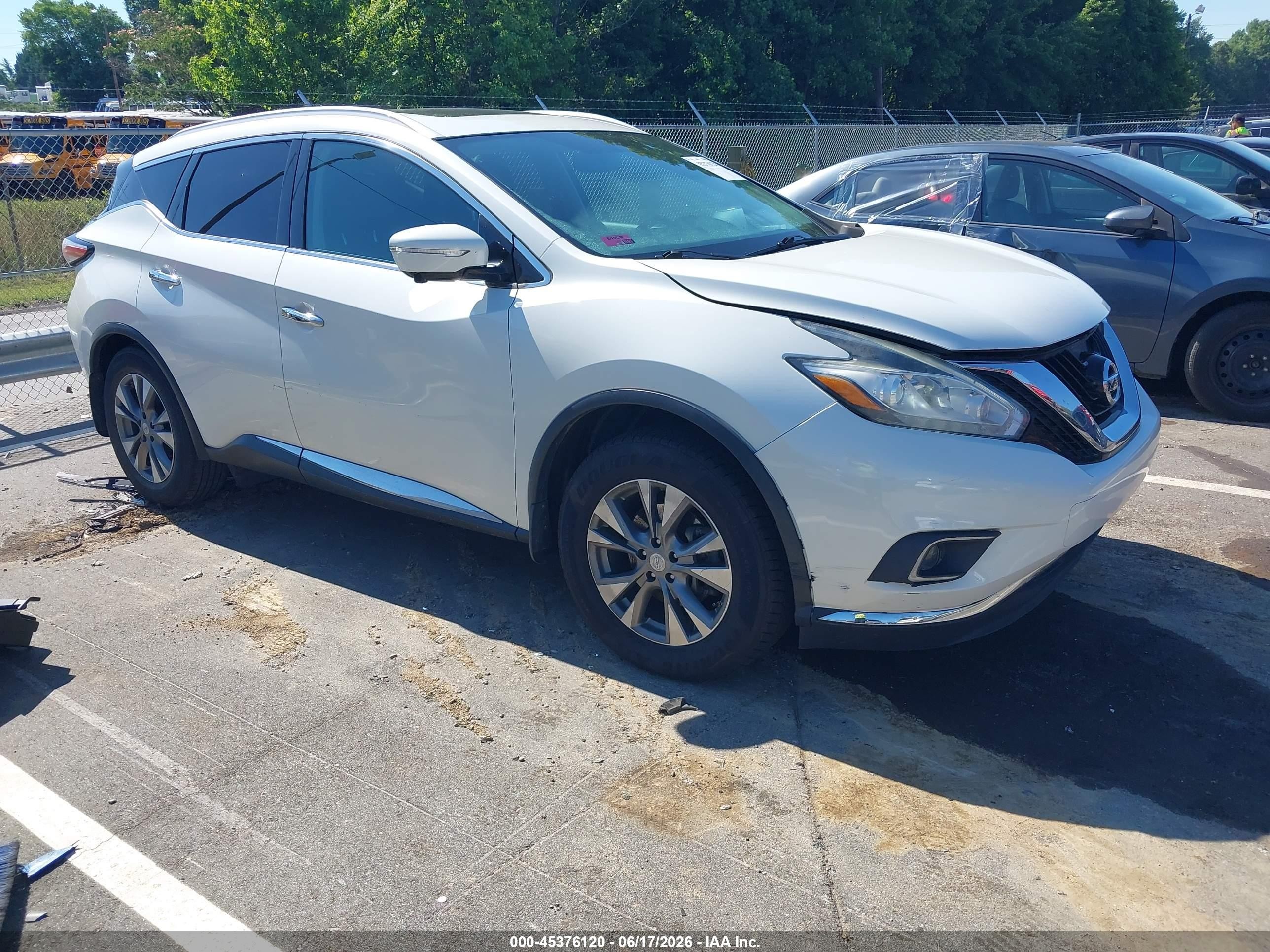 2015 Nissan Murano S, VIN 5N1AZ2MG4FN207558 — Fresh water flood