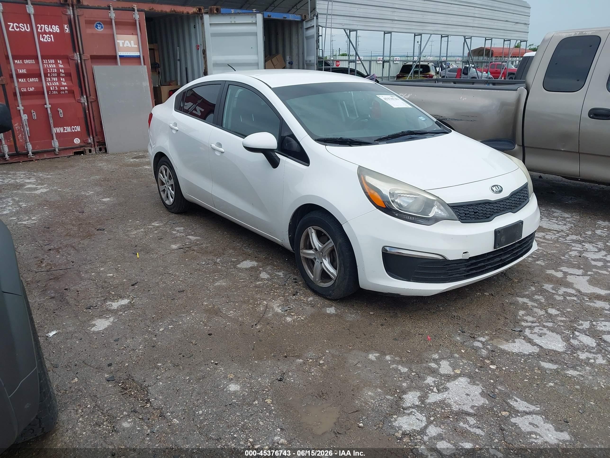2016 Kia Rio LX, VIN KNADM4A32G6554831 — Hail