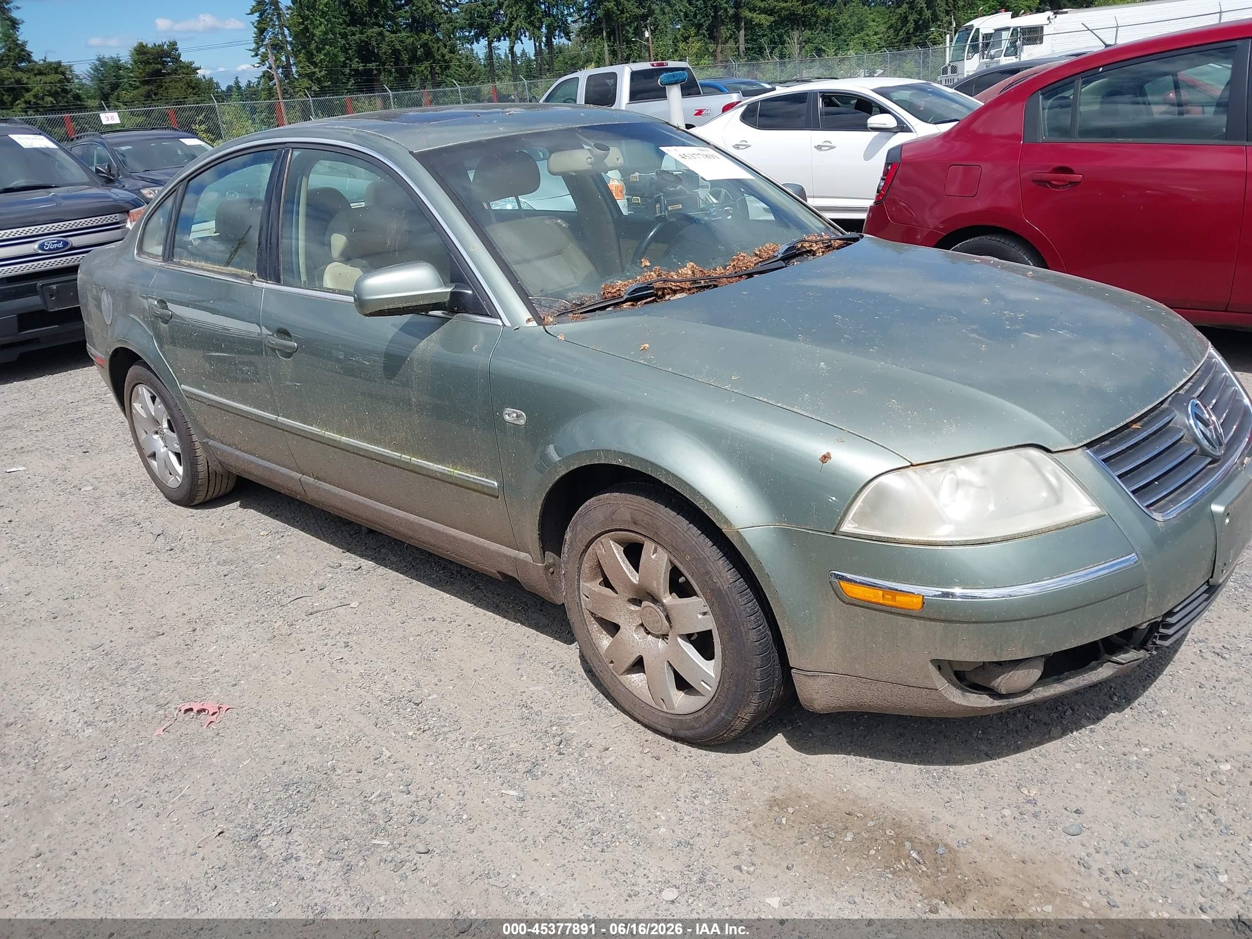 2002 Volkswagen Passat GLX, VIN WVWRH63B72P135826 — Normal wear