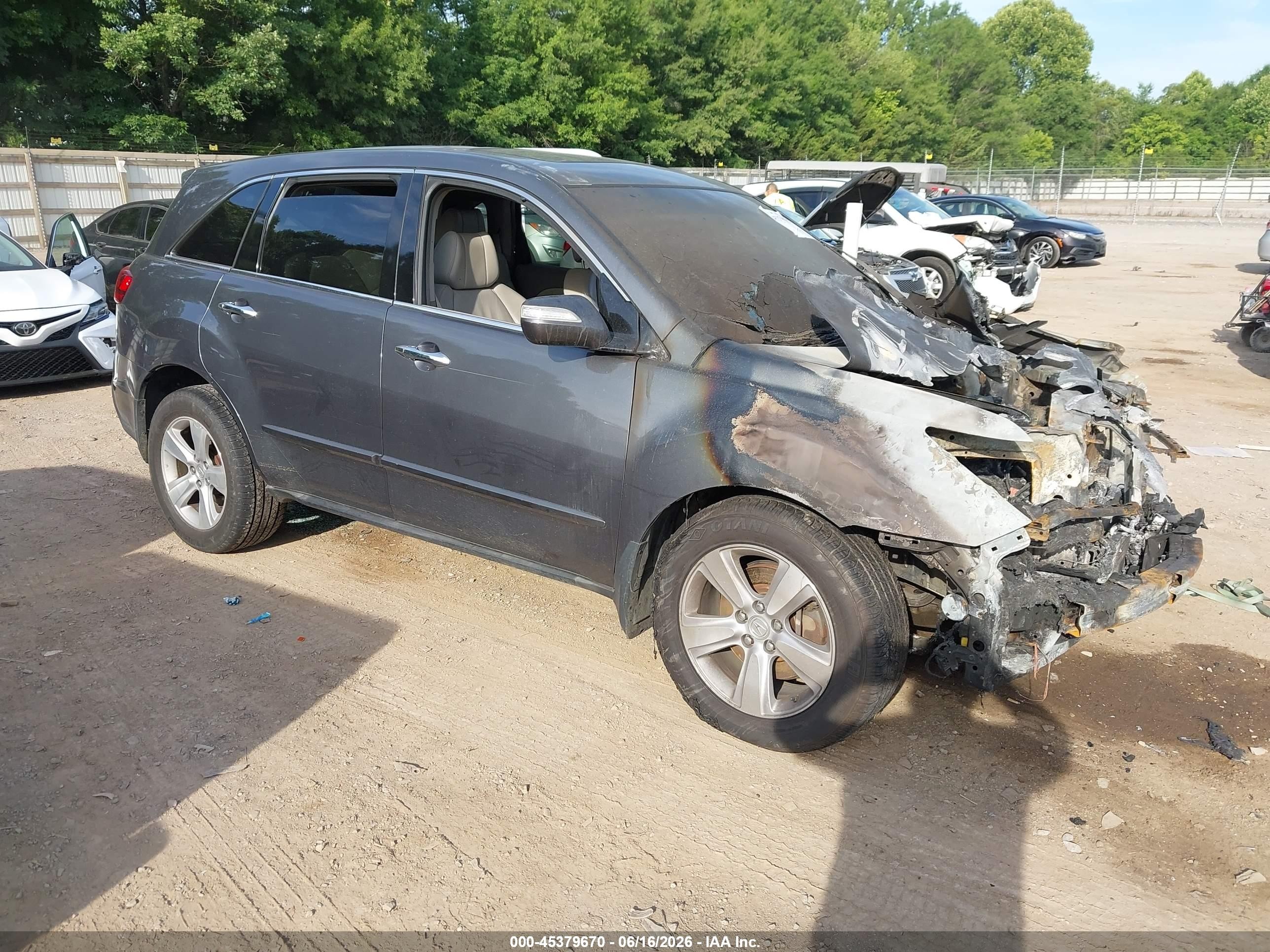 2010 Acura MDX Technology, VIN 2HNYD2H68AH513807 — Engine fire