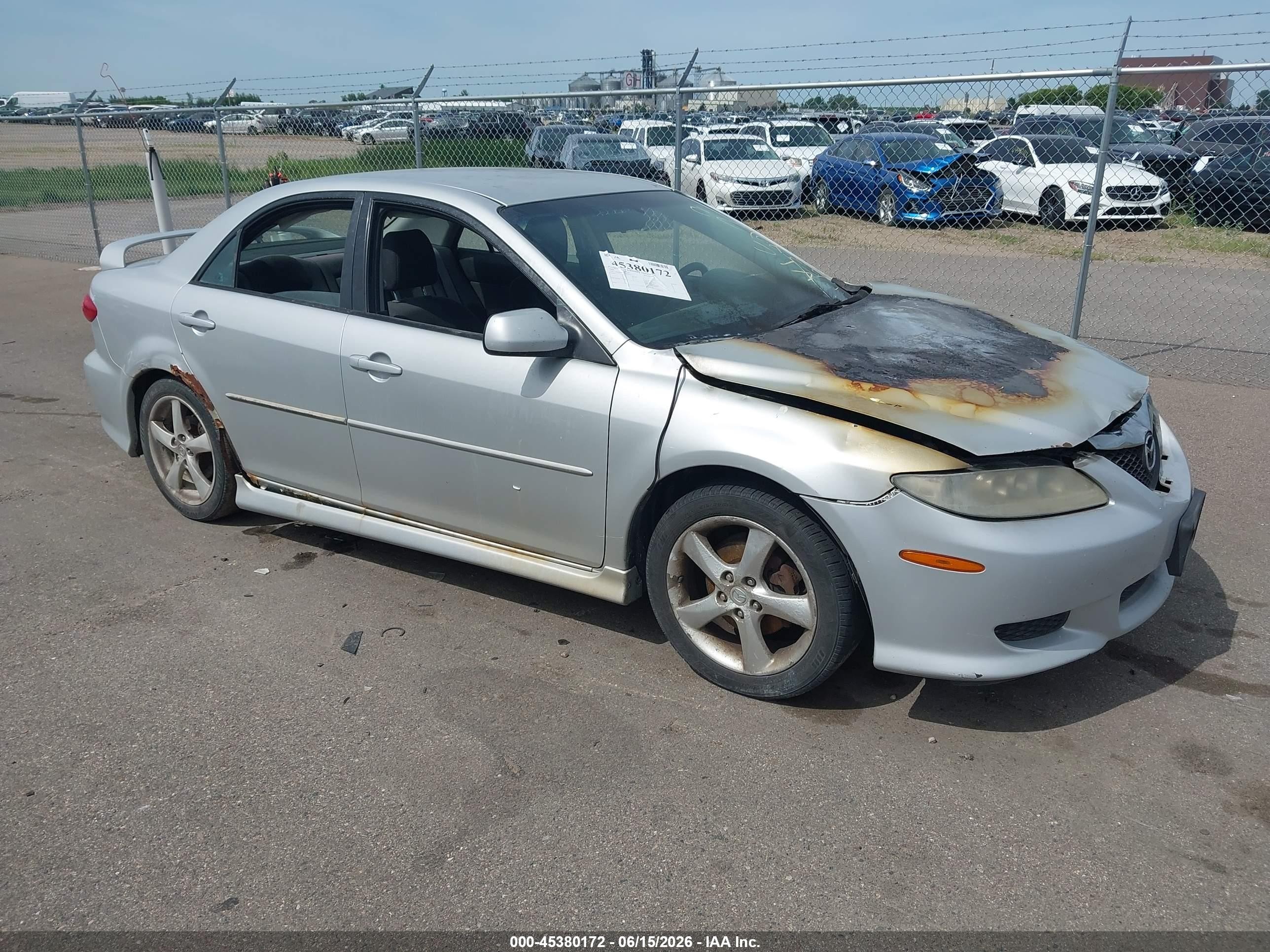 2003 Mazda 6 i, VIN 1YVFP80CX35M00972 — Engine fire