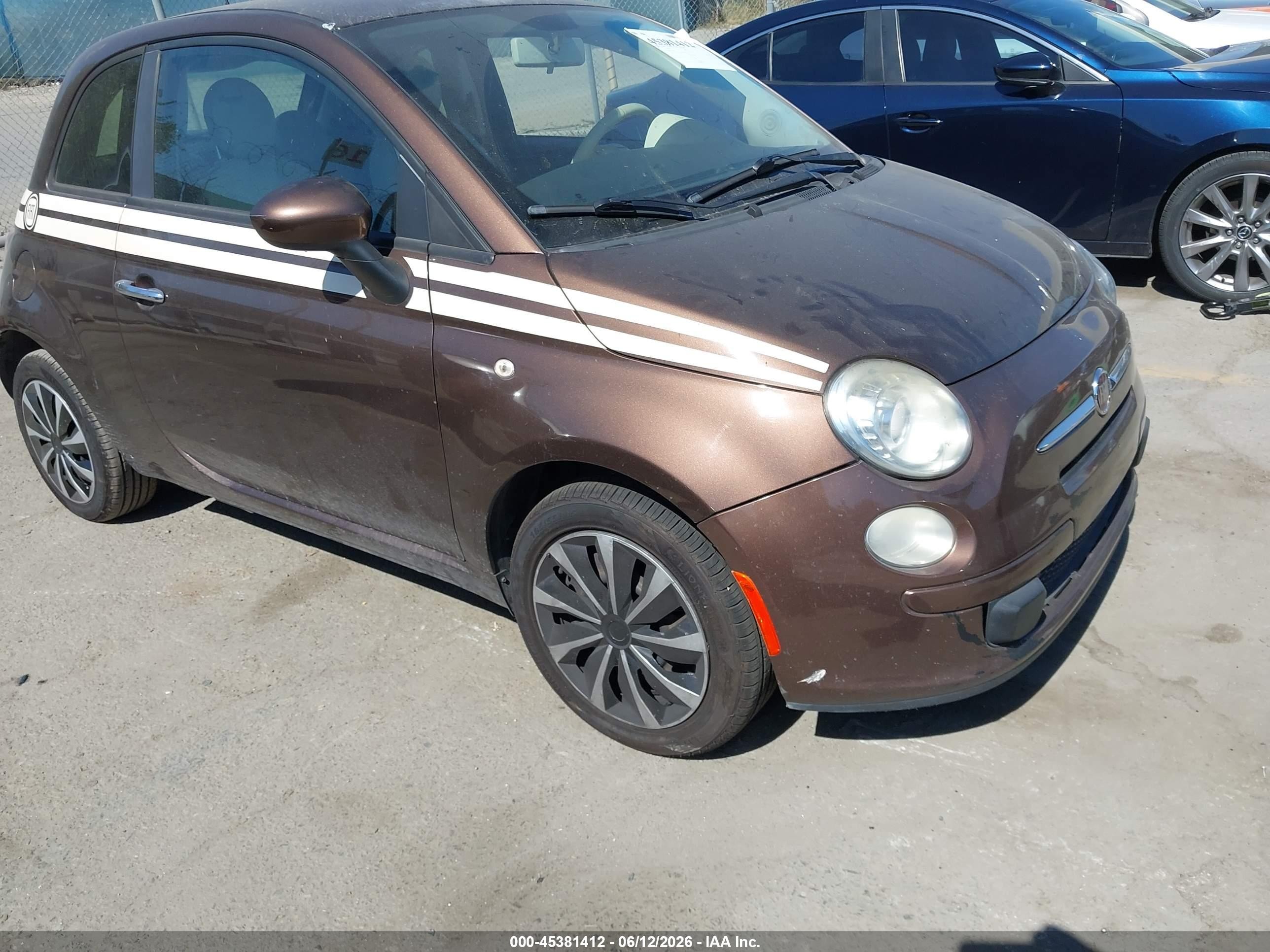 2012 FIAT 500 Pop, VIN 3C3CFFAR8CT330640 — Not stated