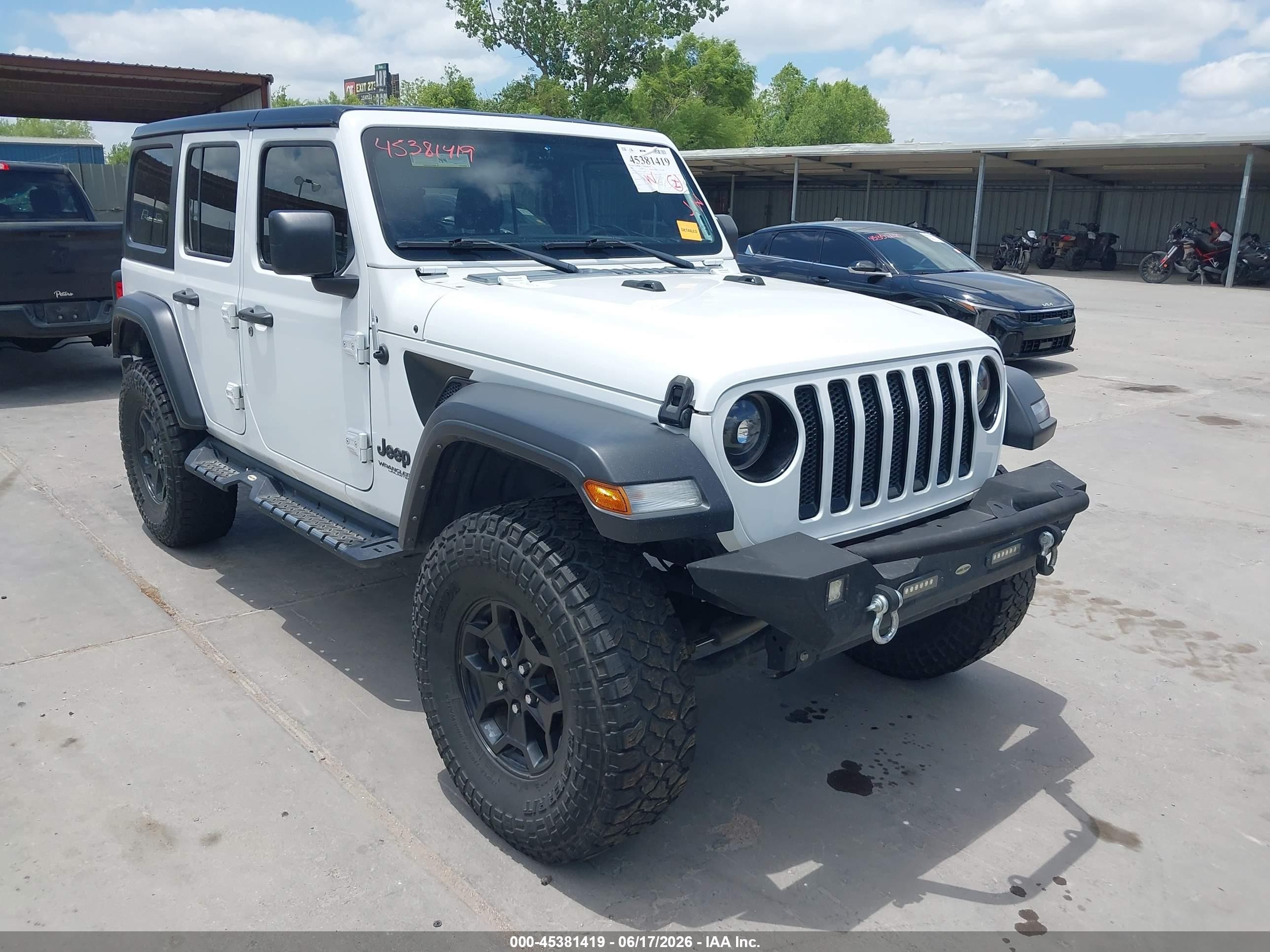2022 Jeep Wrangler Unlimited Sport, VIN 1C4HJXDN6NW164467 — Water / flood