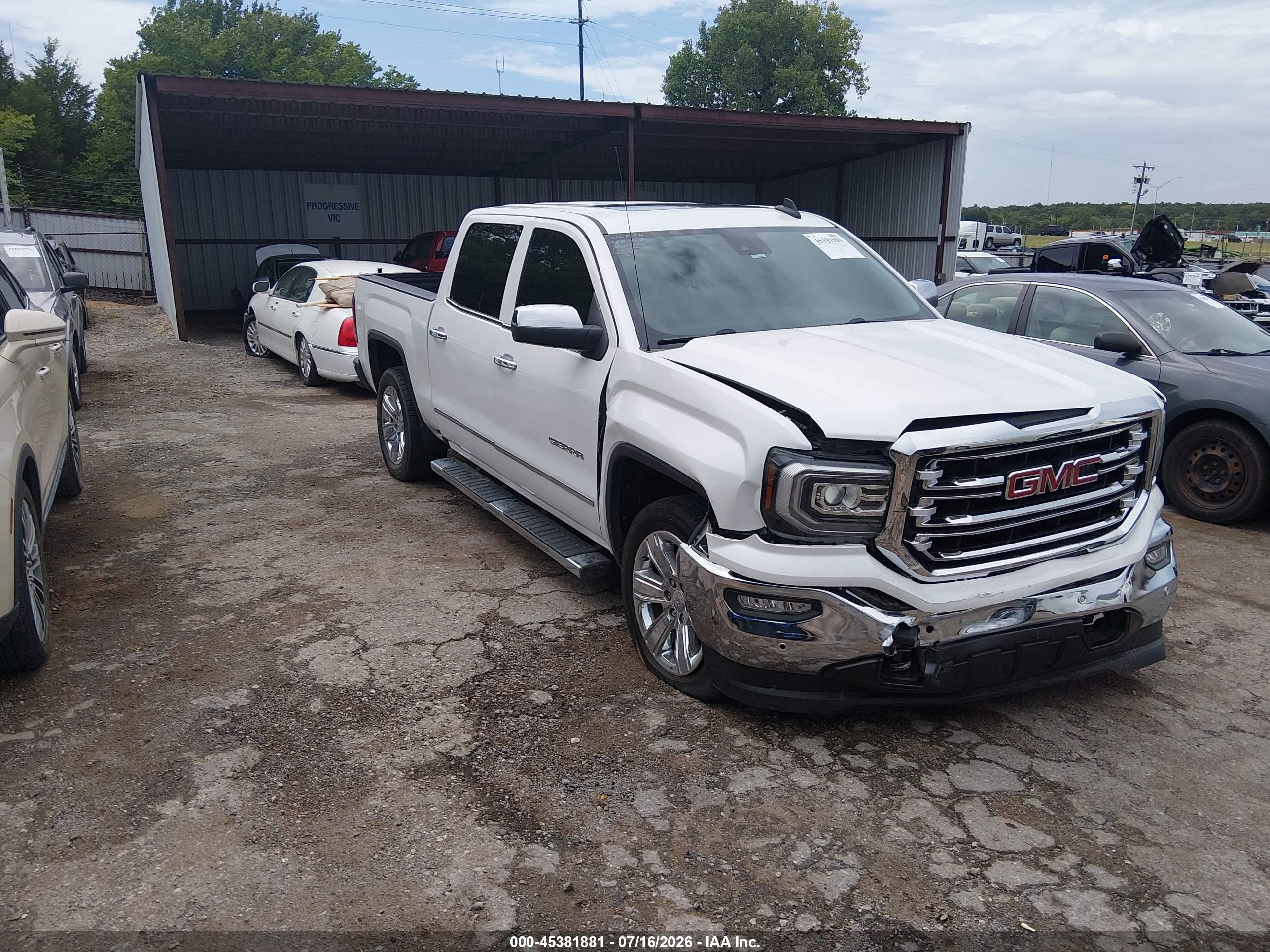 2018 GMC Sierra 1500 SLT, VIN 3GTU2NEJ9JG501007 — Front end