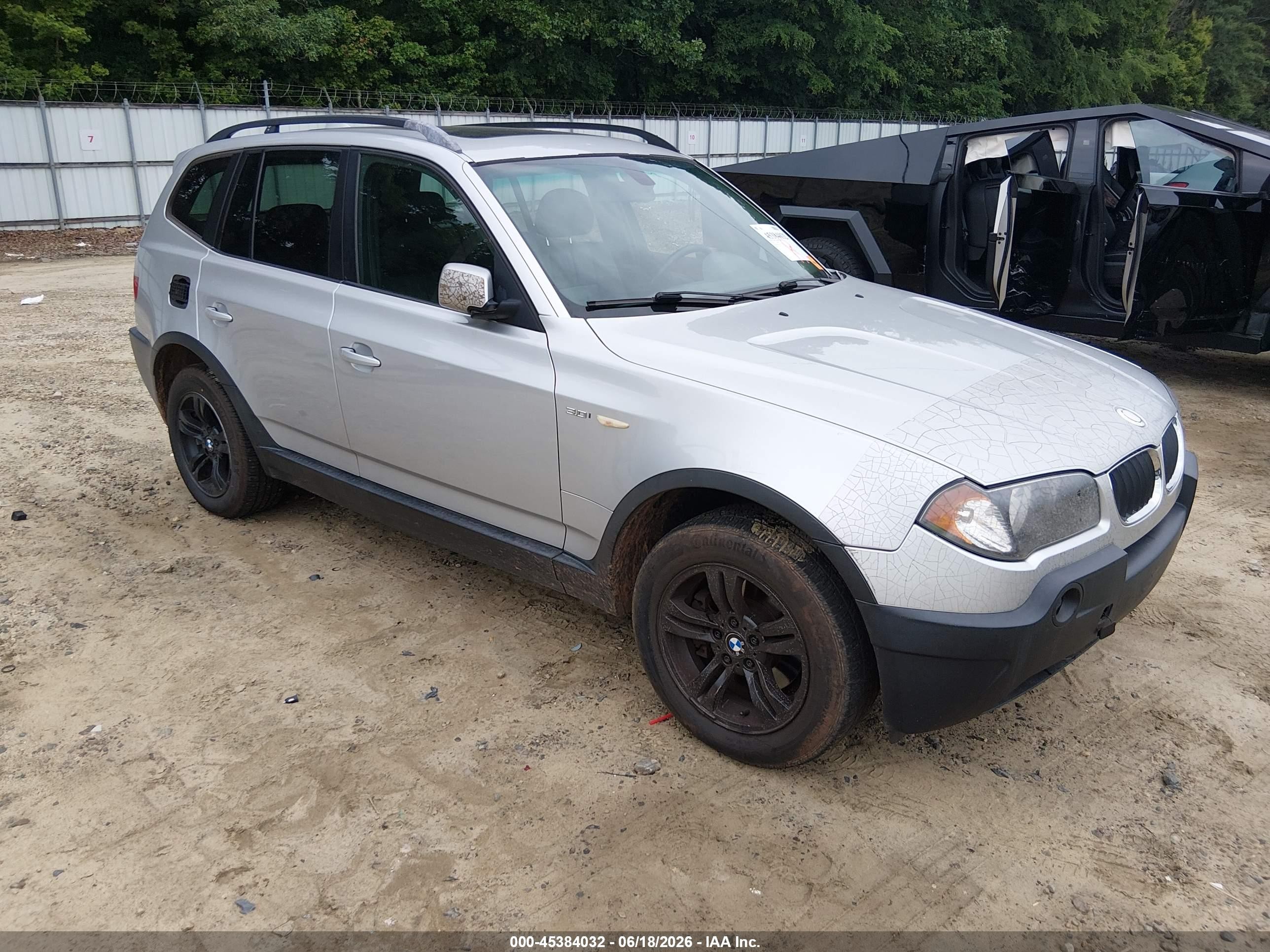 2004 BMW X3 3.0i, VIN WBXPA93444WA65182 — Front end