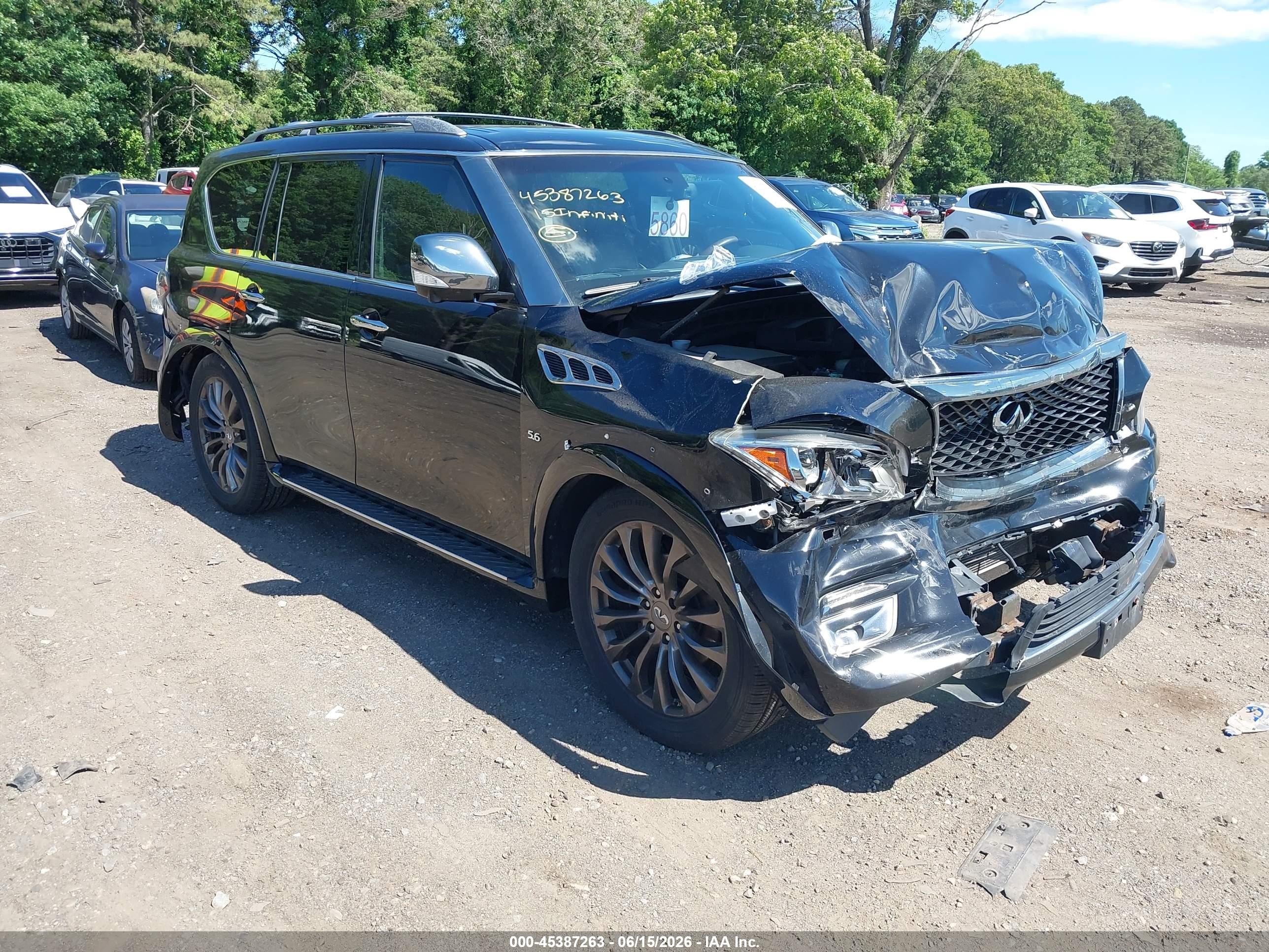2015 Infiniti QX80, VIN JN8AZ2NEXF9085951 — Front end
