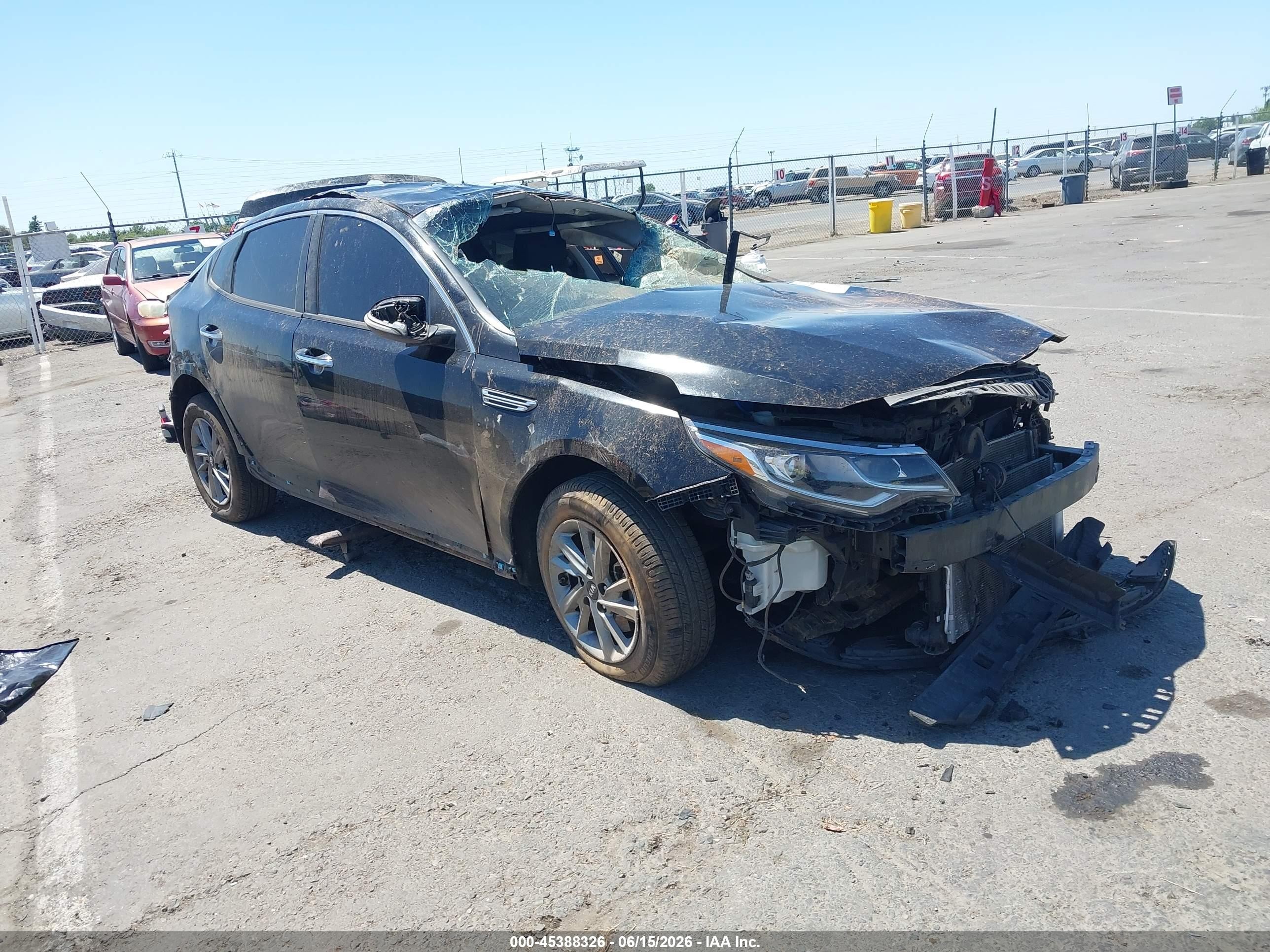 2019 Kia Optima S, VIN 5XXGT4L30KG324859 — Rollover