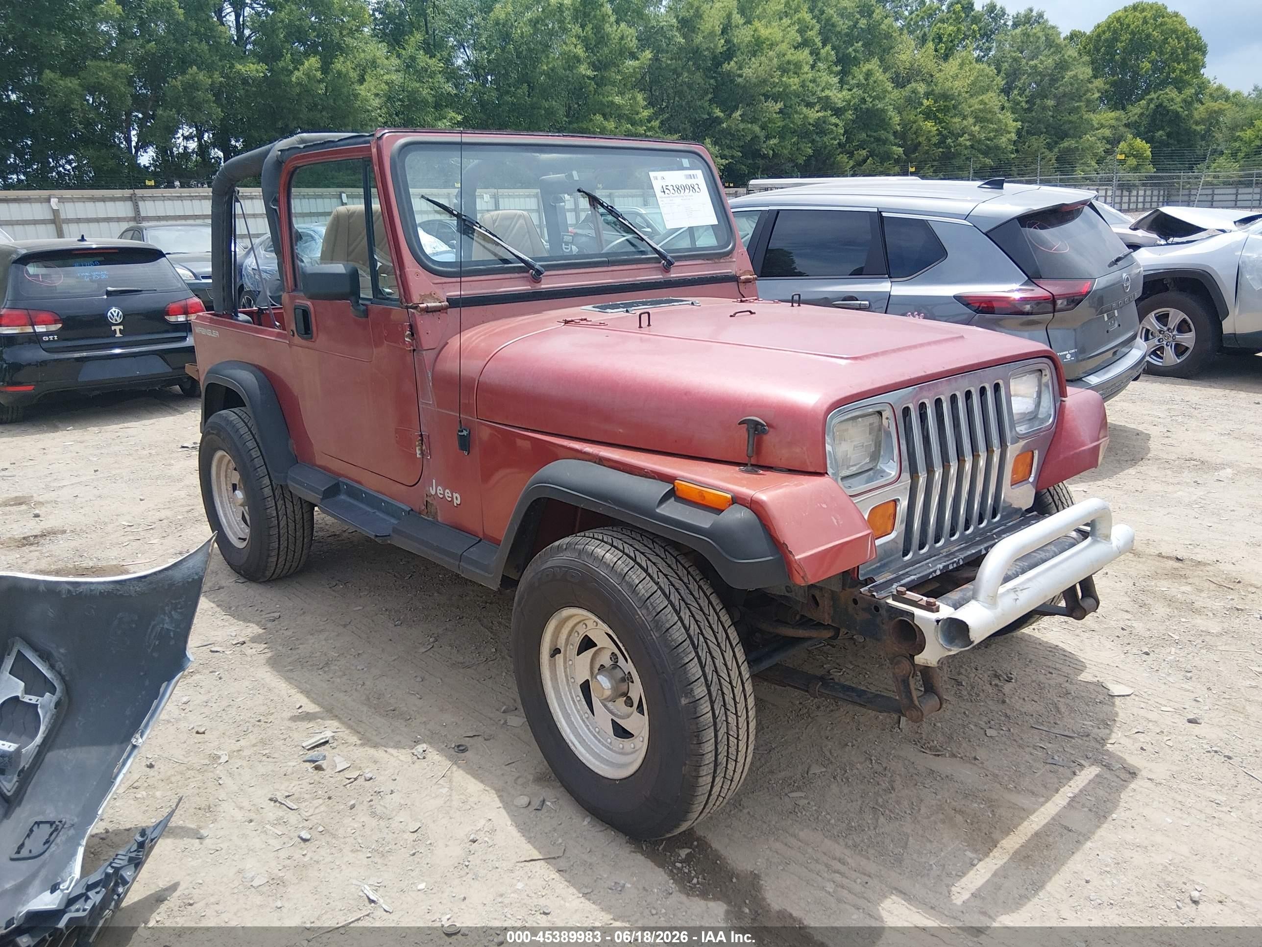 1992 Jeep Wrangler, VIN 2J4FY29SXNJ514141 — Normal wear