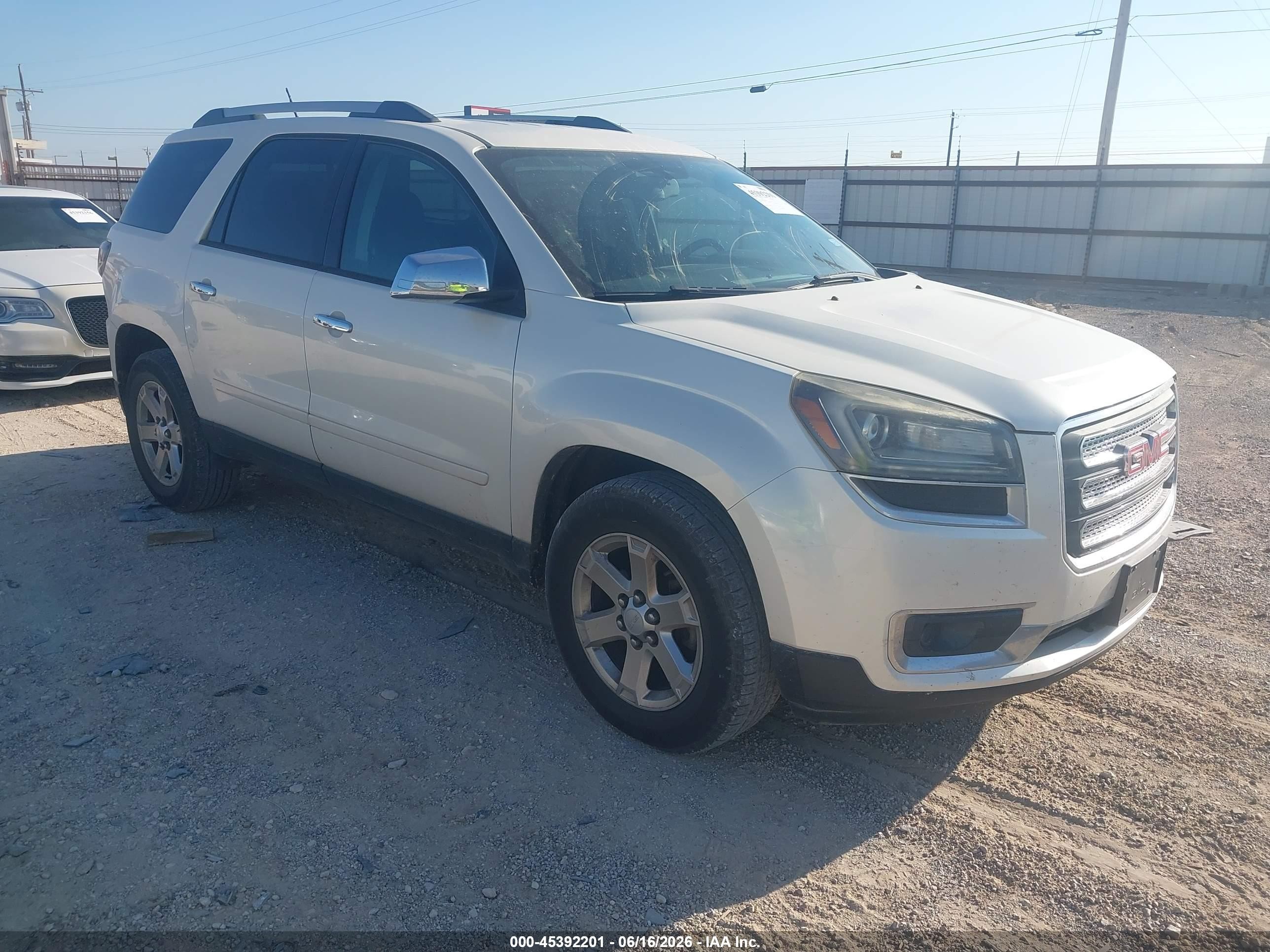 2015 GMC Acadia SLE, VIN 1GKKRNED0FJ302709 — Repossession