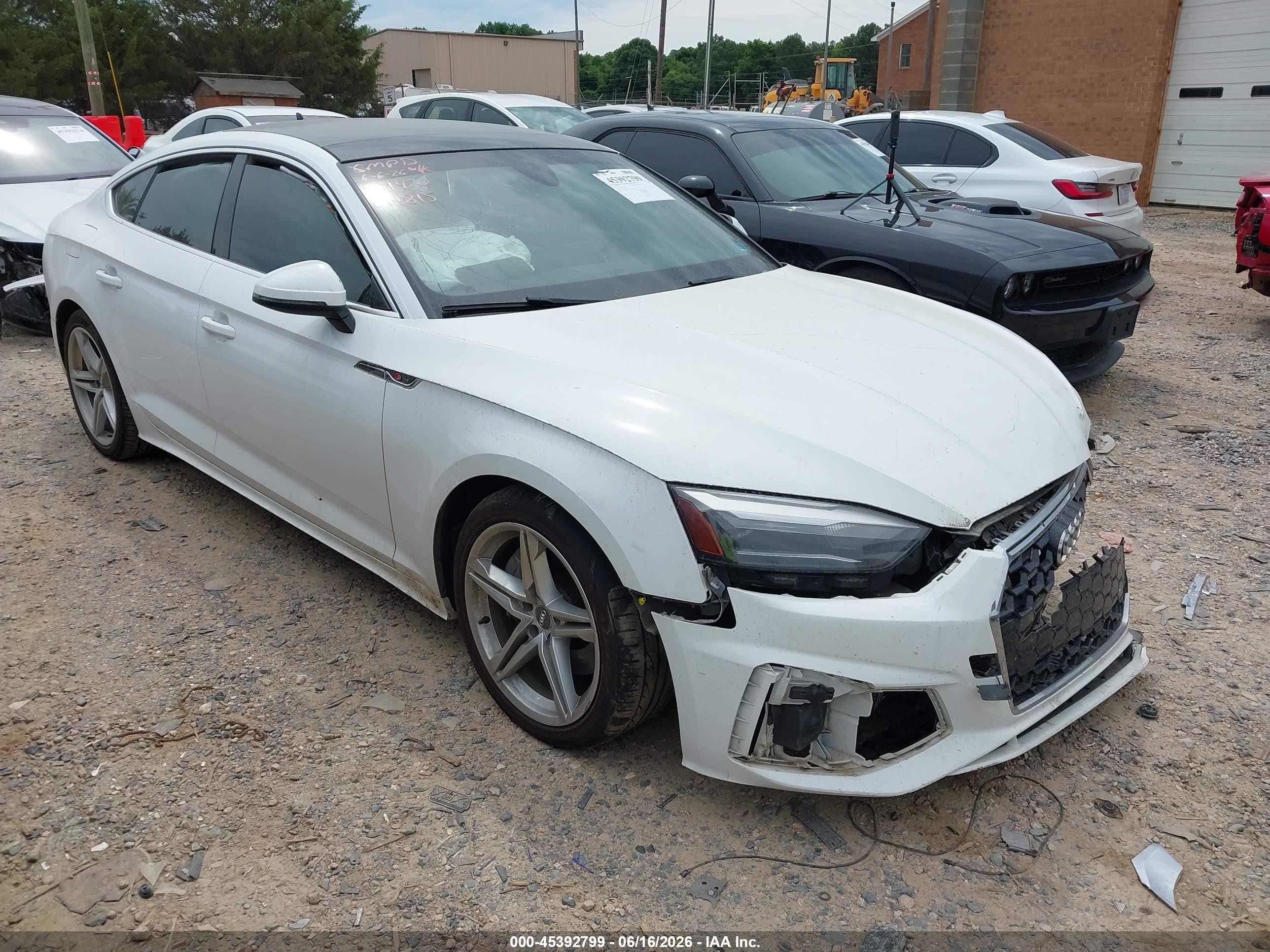 2021 Audi A5 Sportback S line Premium, VIN WAUDACF53MA014815 — Front end