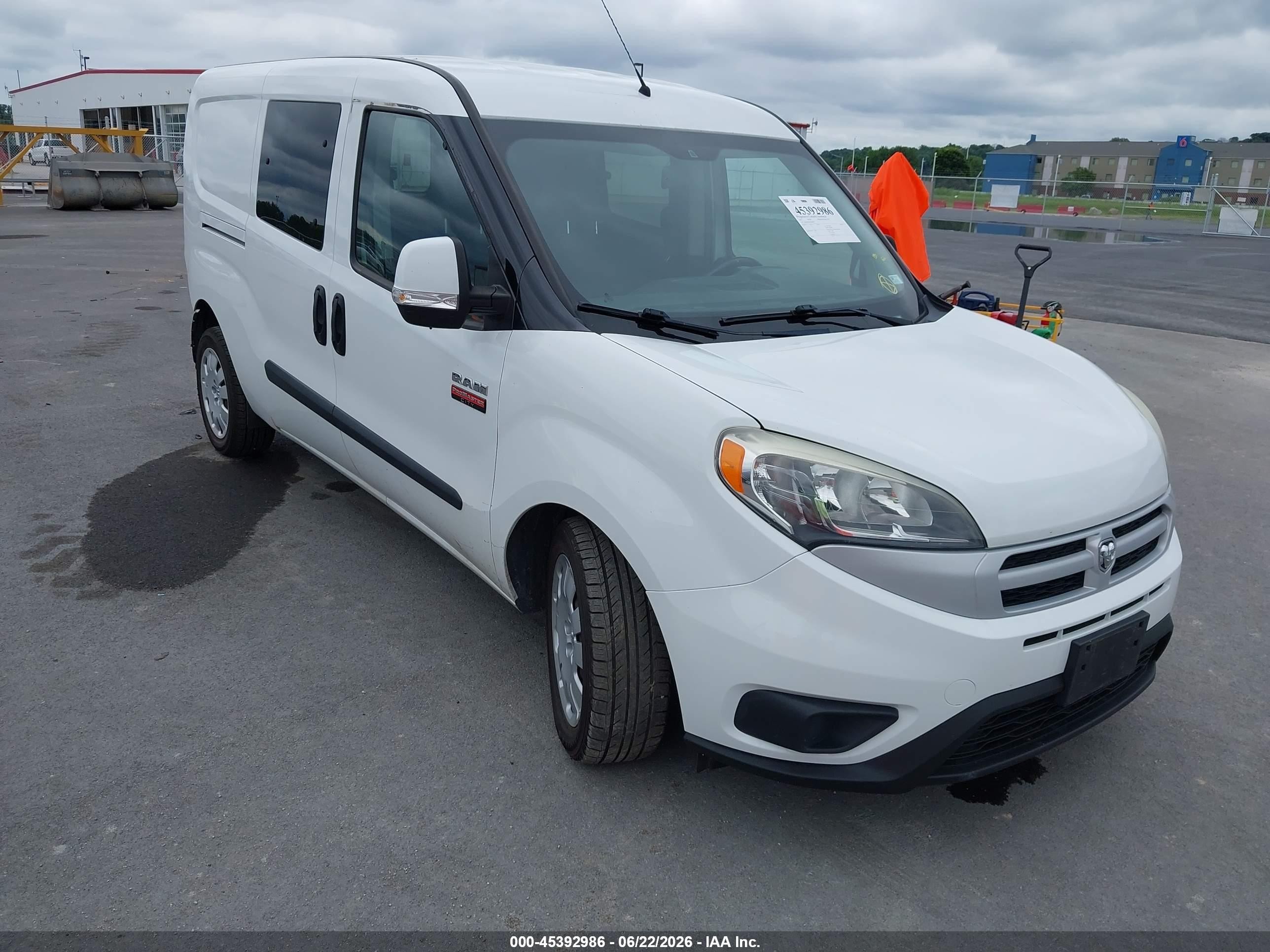 2017 Ram ProMaster City Cargo Tradesman SLT, VIN ZFBERFBB4H6D58472 — Rear end