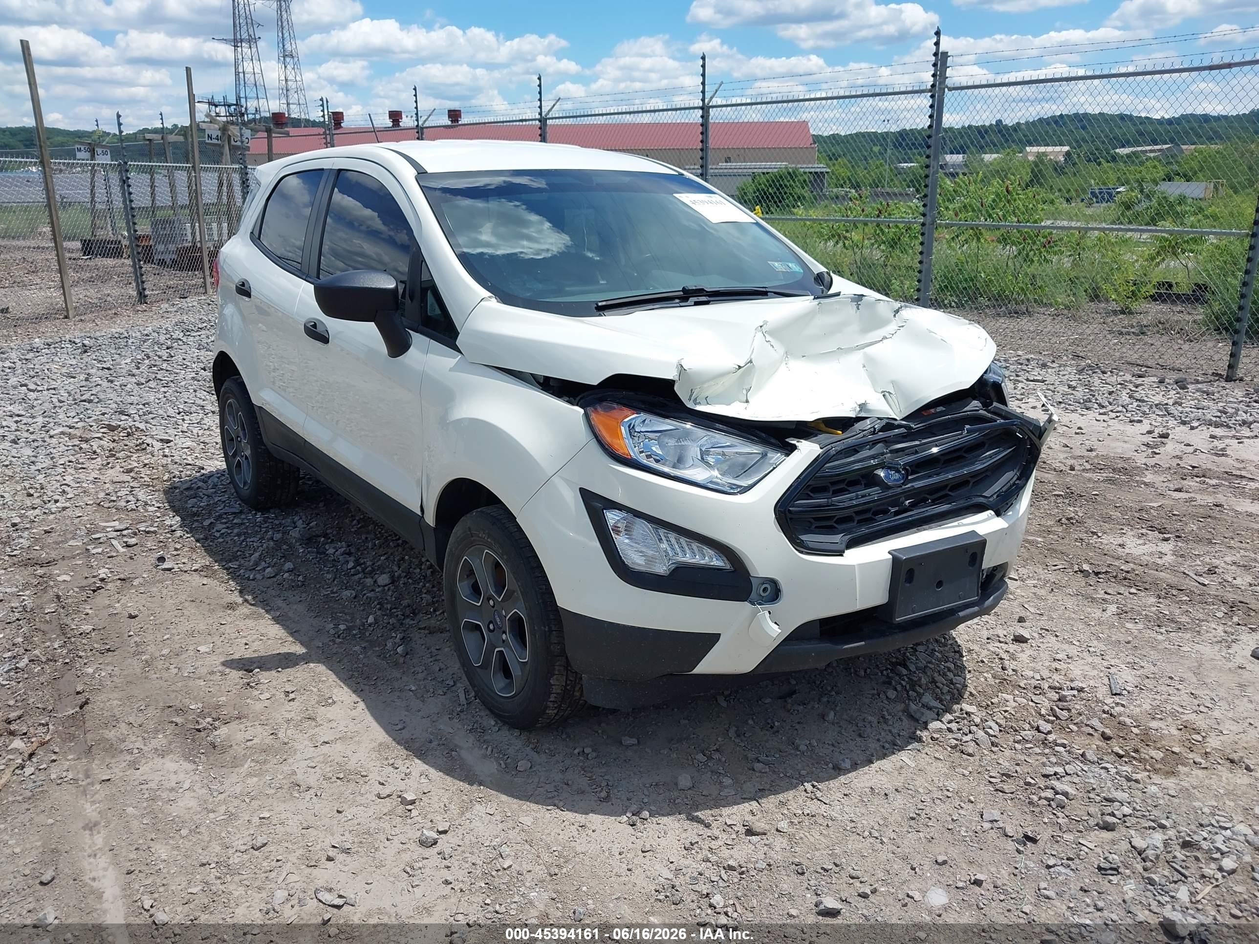 2021 Ford EcoSport S, VIN MAJ6S3FL0MC454556 — Front end