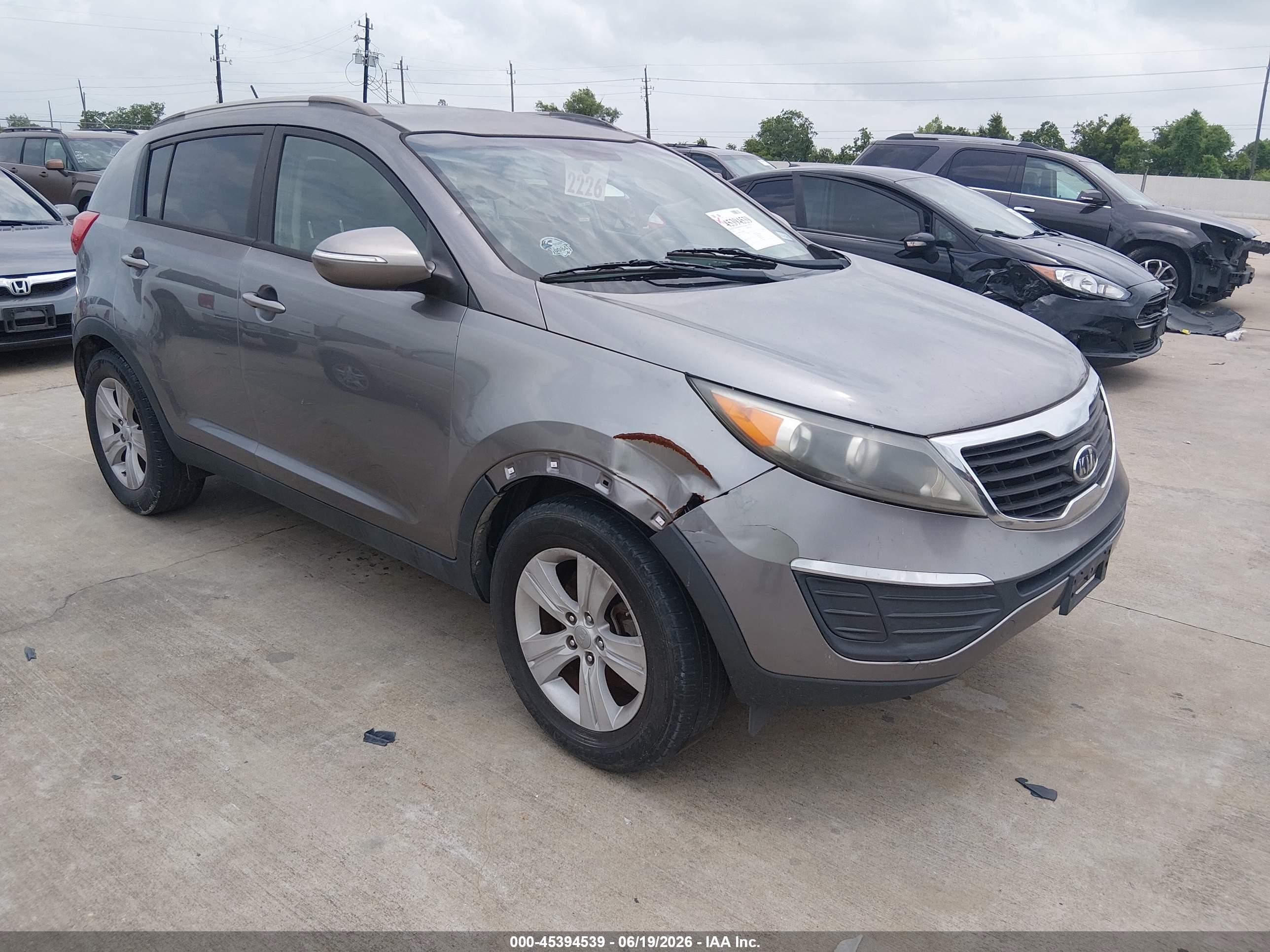 2012 Kia Sportage LX, VIN KNDPB3A22C7295057 — Repossession