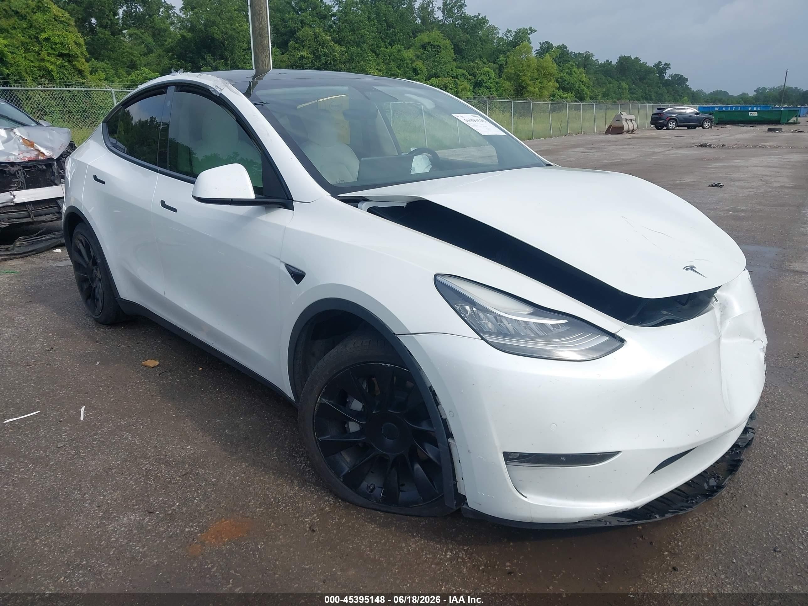 2021 Tesla Model Y Long Range, VIN 5YJYGDEE7MF183463 — Front end