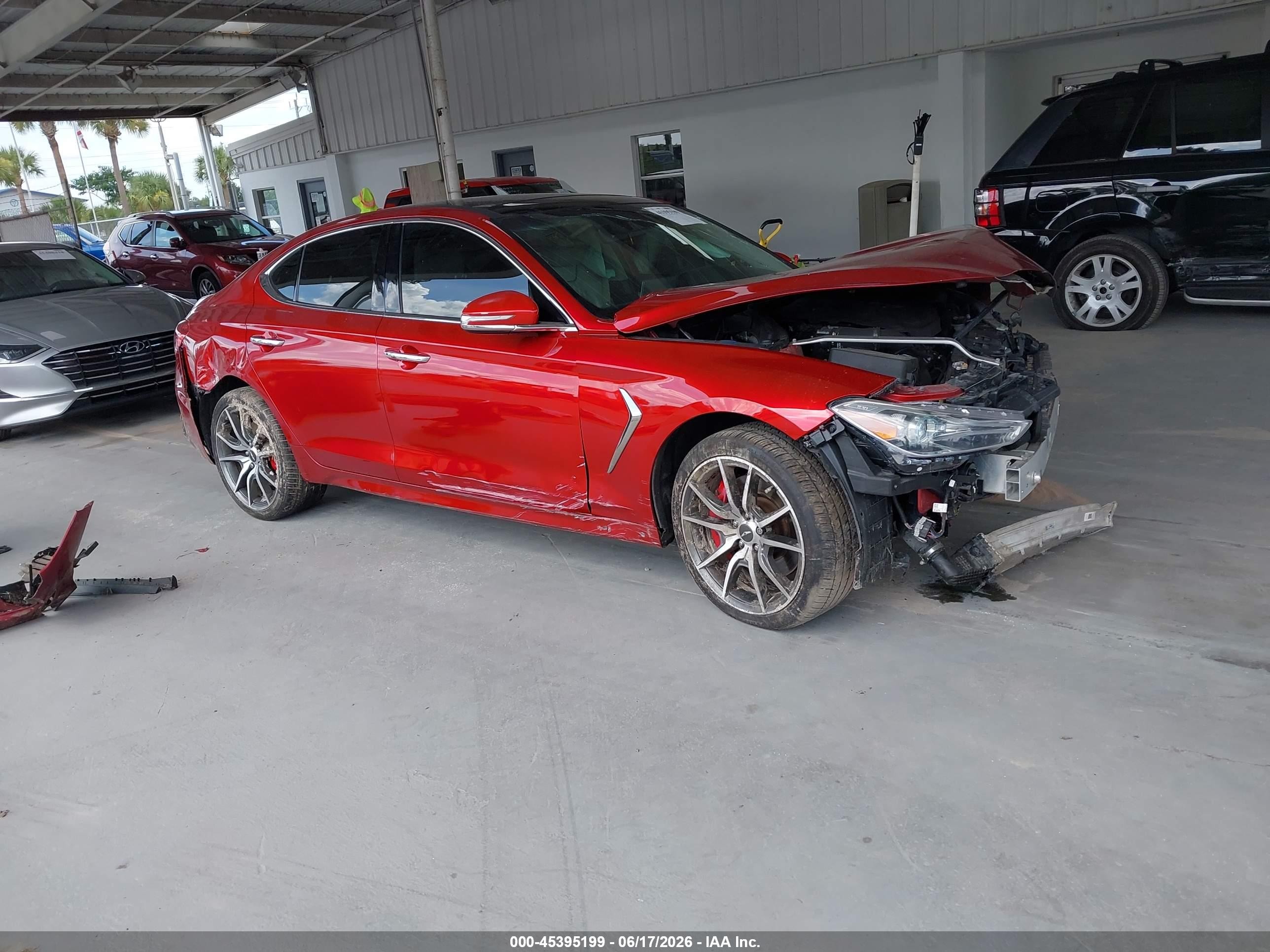 2020 Genesis G70 3.3T, VIN KMTG54LEXLU056427 — Front end