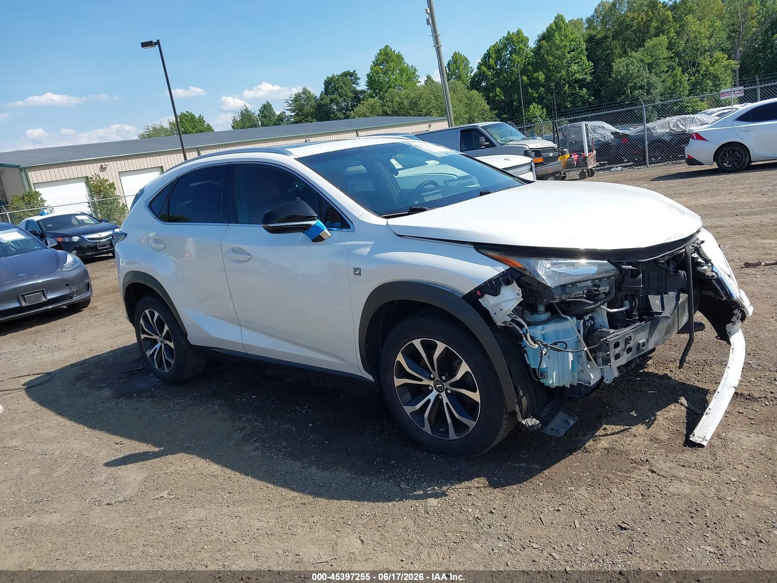 2015 Lexus NX 200t, VIN JTJYARBZ2F2009213 — Front end