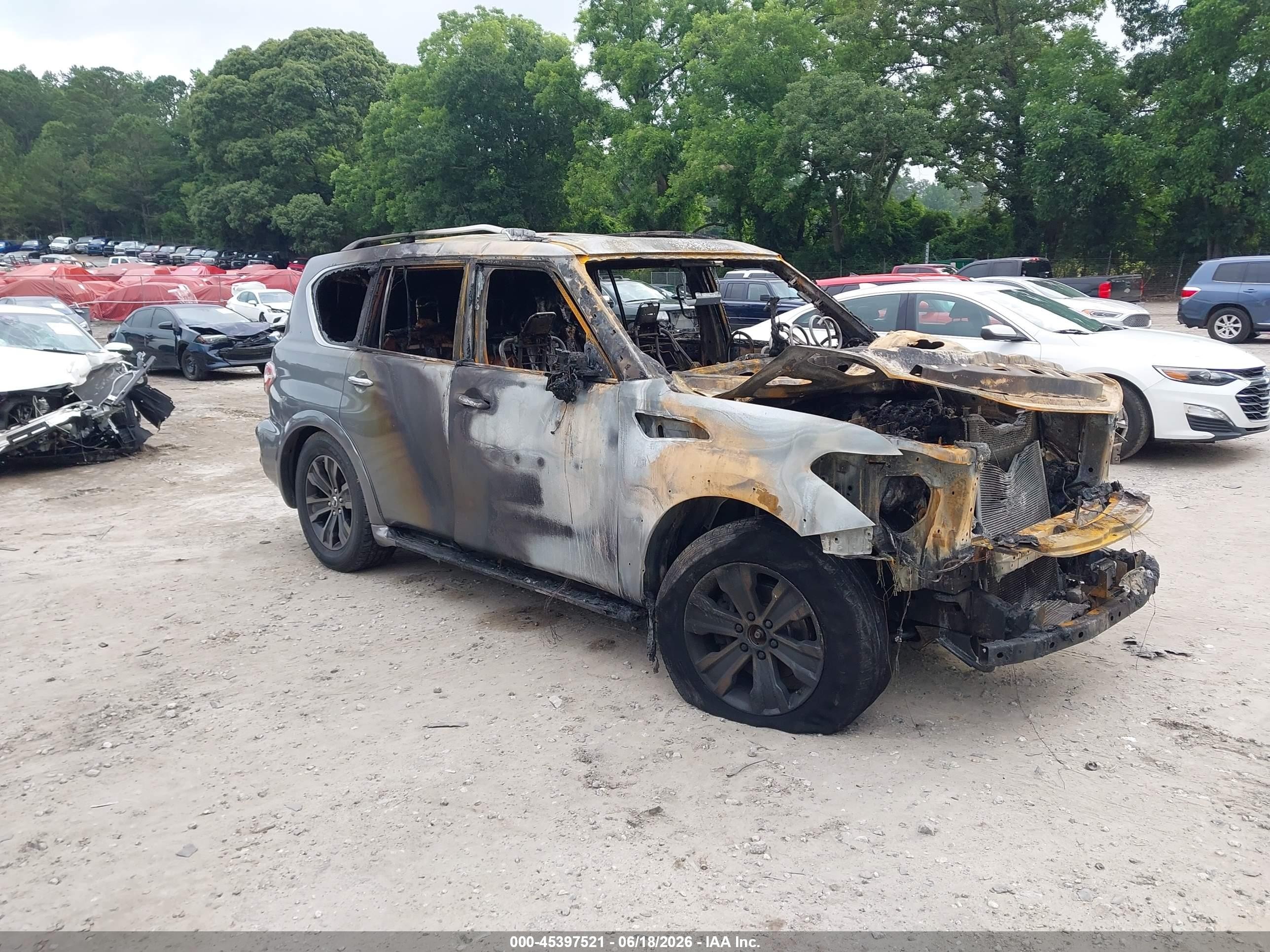 2017 Nissan Armada SV, VIN JN8AY2NC5H9505877 — Burn