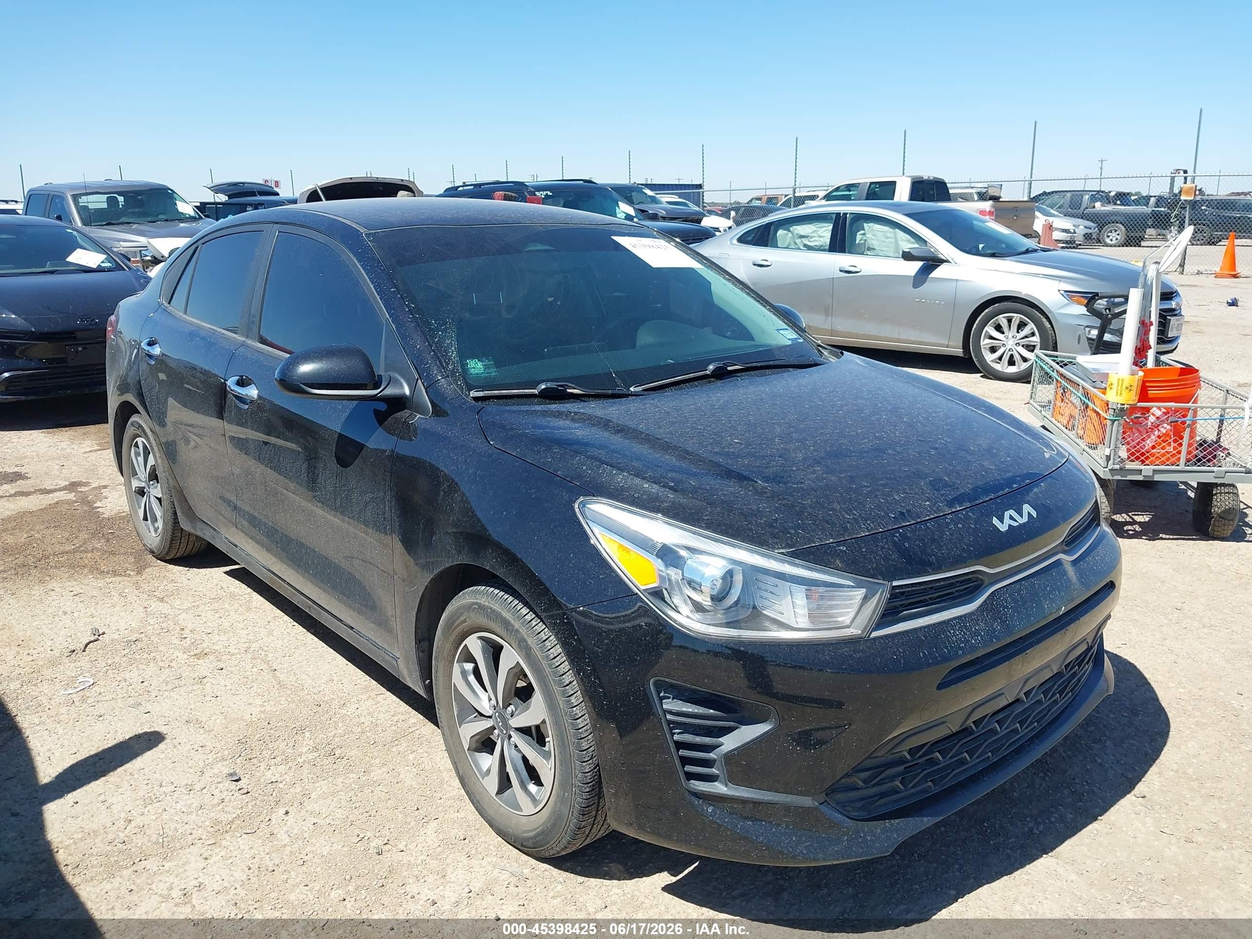 2022 Kia Rio S, VIN 3KPA24AD6NE490403 — Rear end
