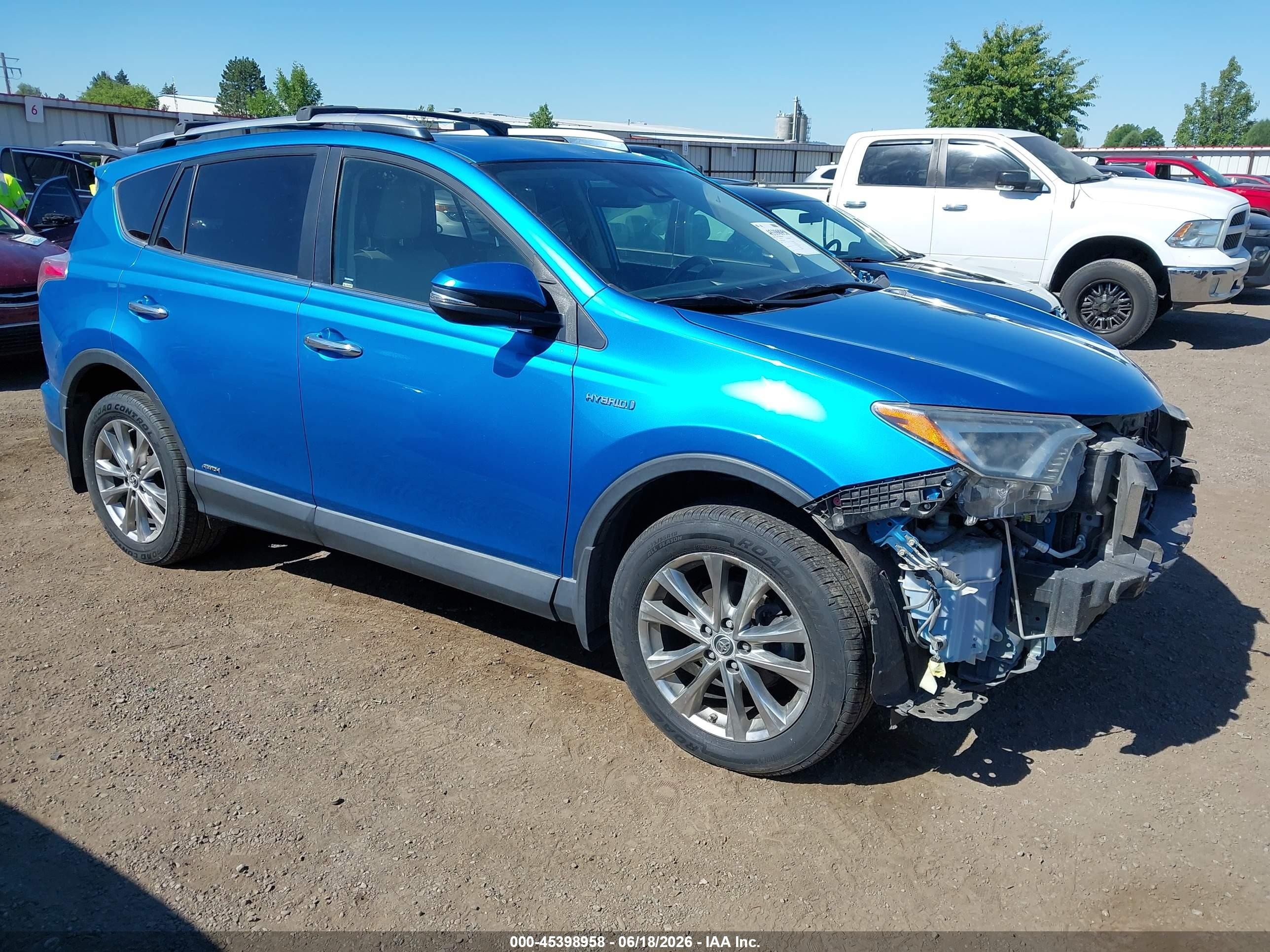2018 Toyota RAV4 Hybrid Limited, VIN JTMDJREV6JD165097 — Front end