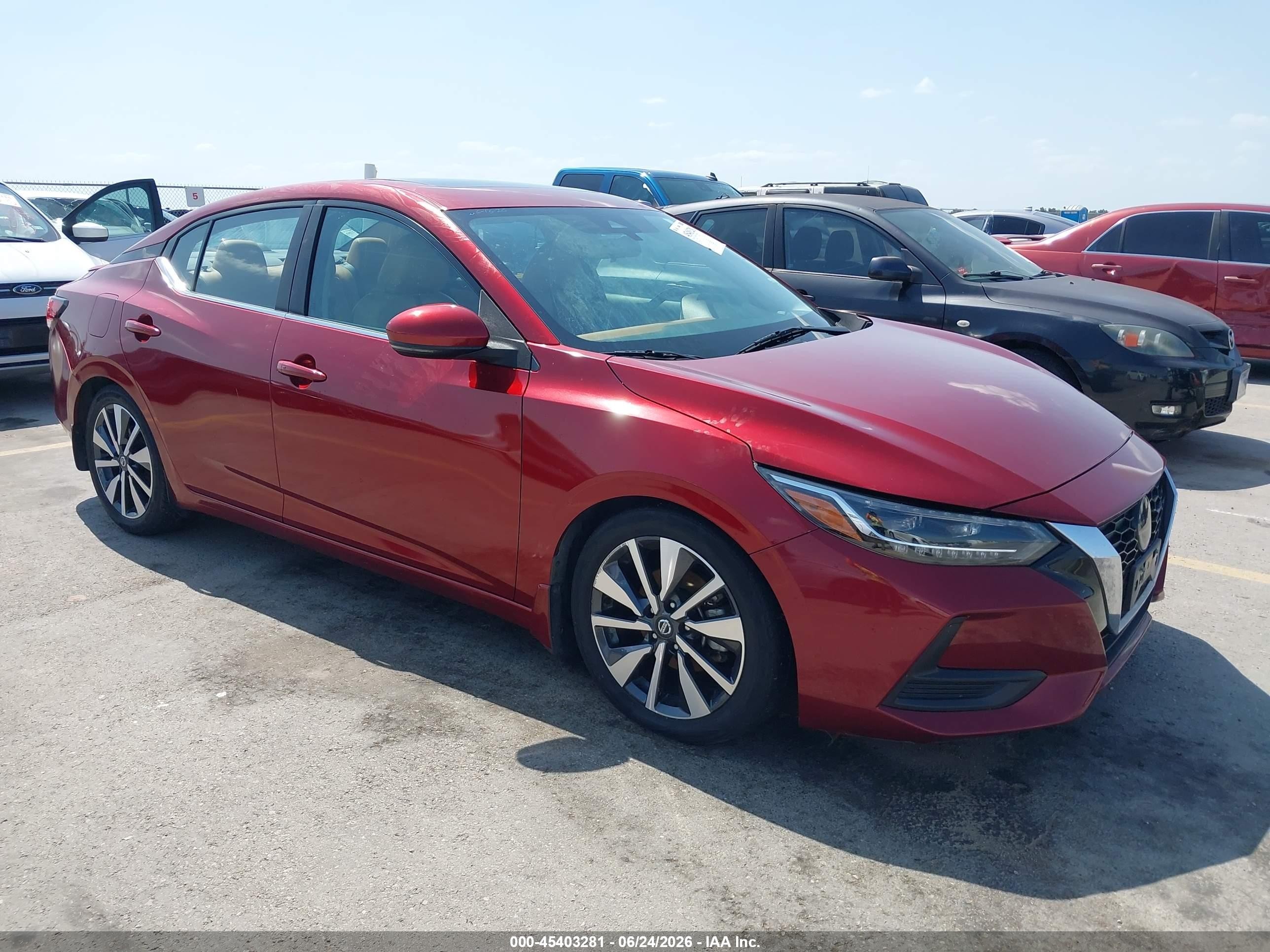 2020 Nissan Sentra SV, VIN 3N1AB8CV8LY257697 — Вода / потоп